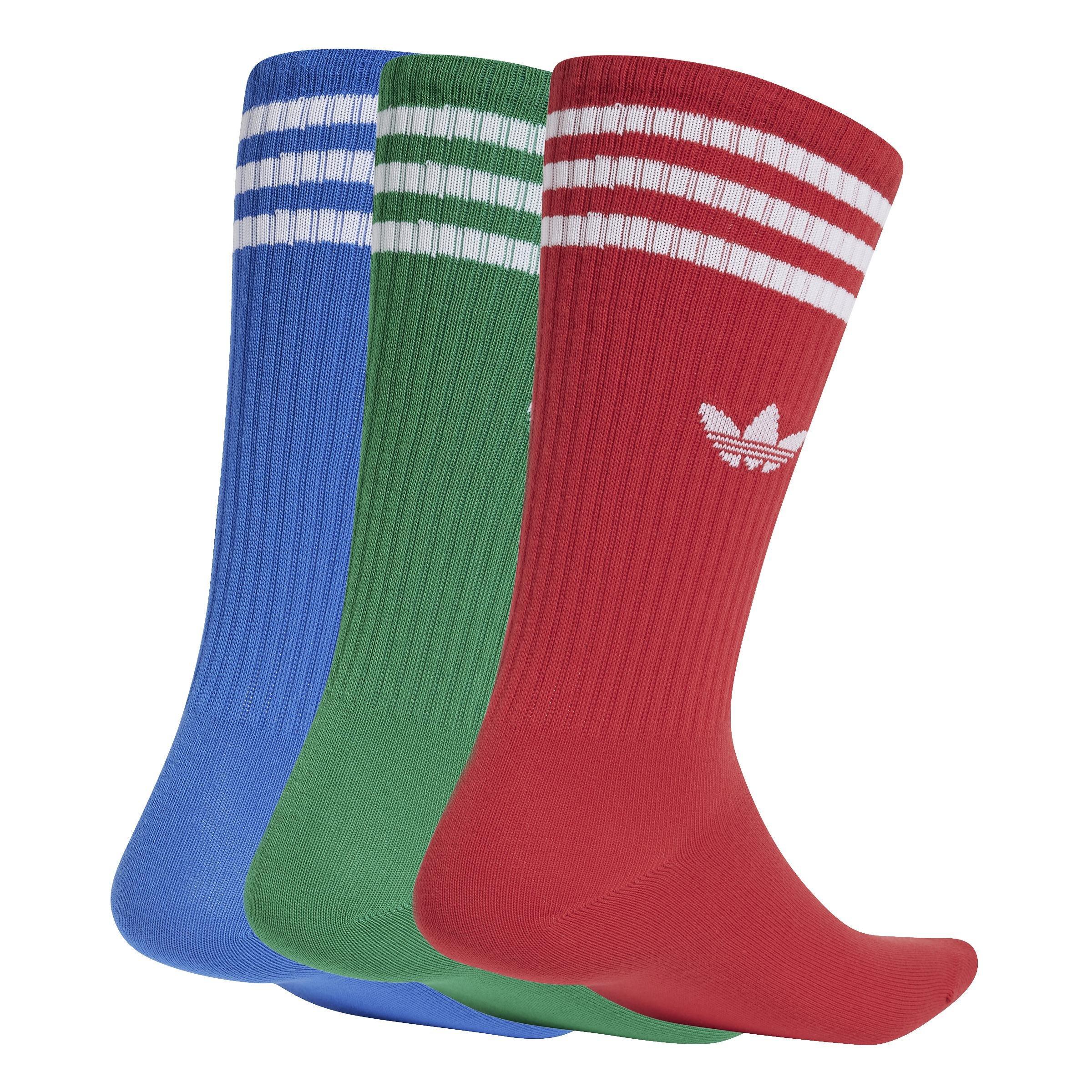 Unisex Solid Crew Socks 3 Pairs, Multicolour, A901_ONE, large image number 0