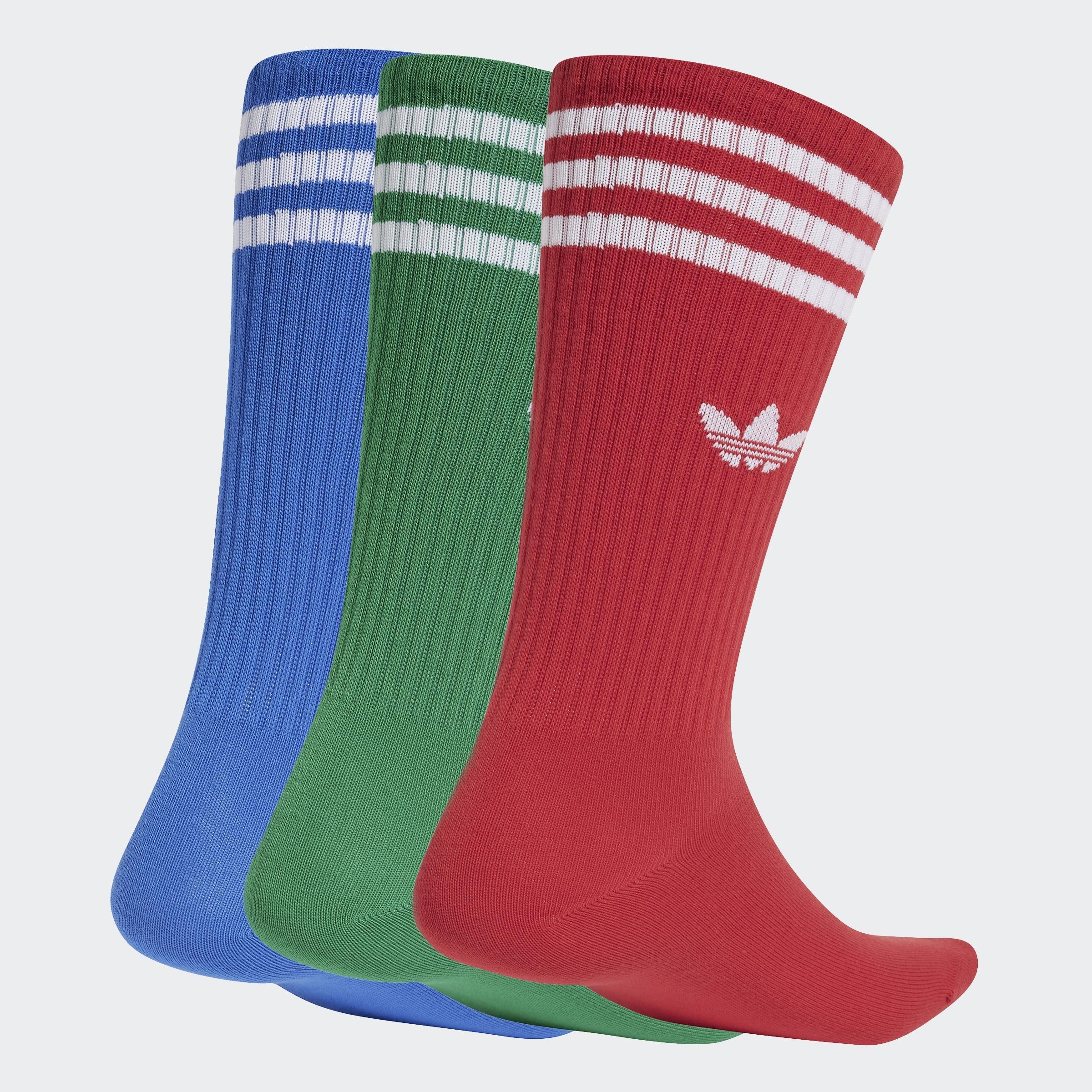 Unisex Solid Crew Socks 3 Pairs, Multicolour, A901_ONE, large image number 1