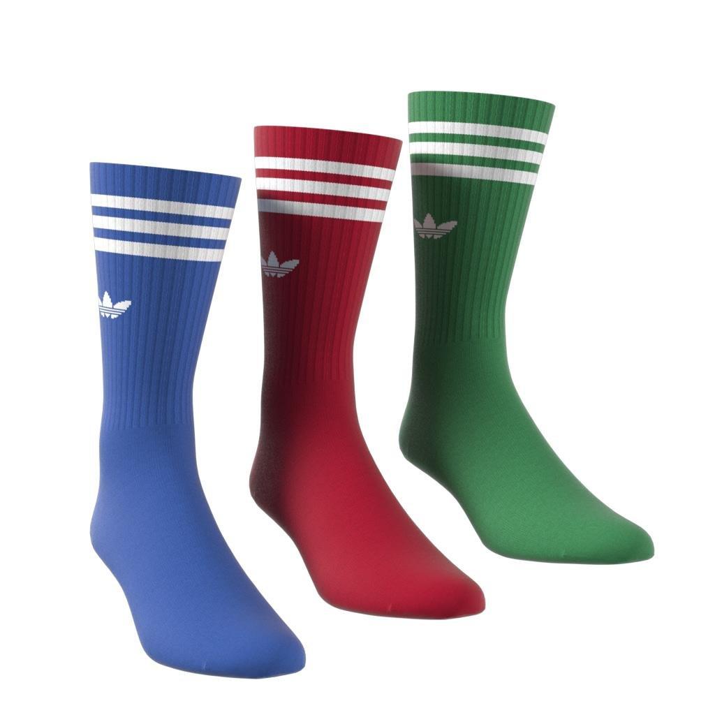 Unisex Solid Crew Socks 3 Pairs, Multicolour, A901_ONE, large image number 3