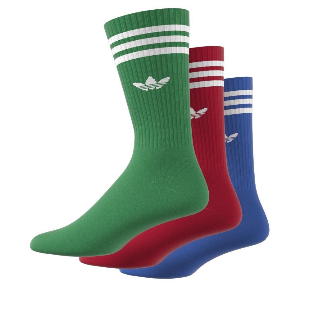 Unisex Solid Crew Socks 3 Pairs, Multicolour, A901_ONE, large image number 6