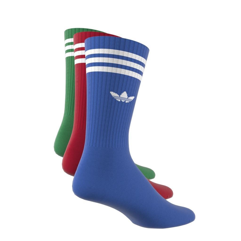 Unisex Solid Crew Socks 3 Pairs, Multicolour, A901_ONE, large image number 10