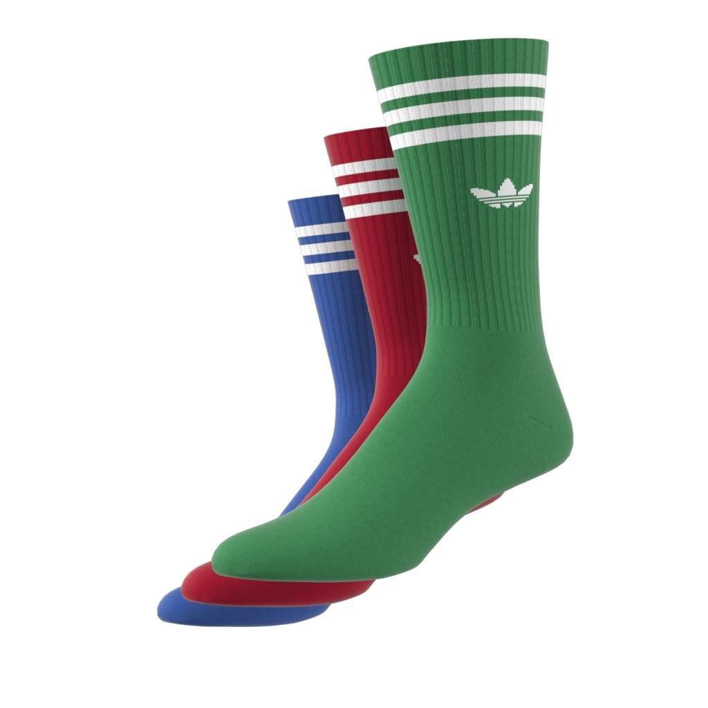 Unisex Solid Crew Socks 3 Pairs, Multicolour, A901_ONE, large image number 12