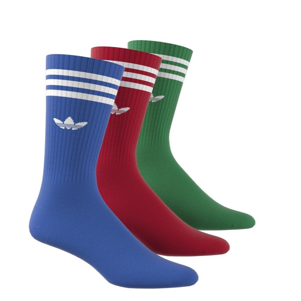Unisex Solid Crew Socks 3 Pairs, Multicolour, A901_ONE, large image number 14