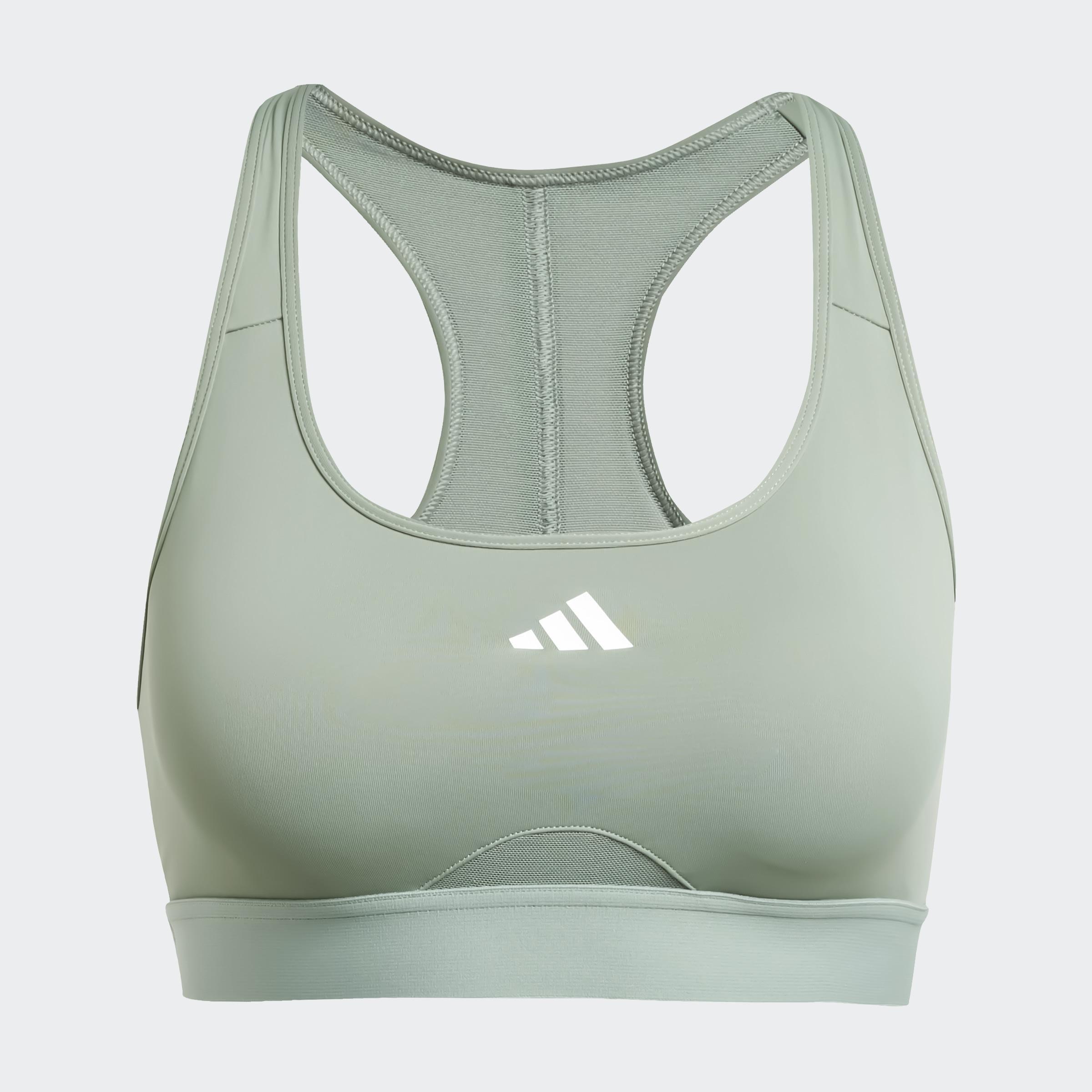 Powerreact Training Medium-Support Bra, Green, A901_ONE, large image number 1
