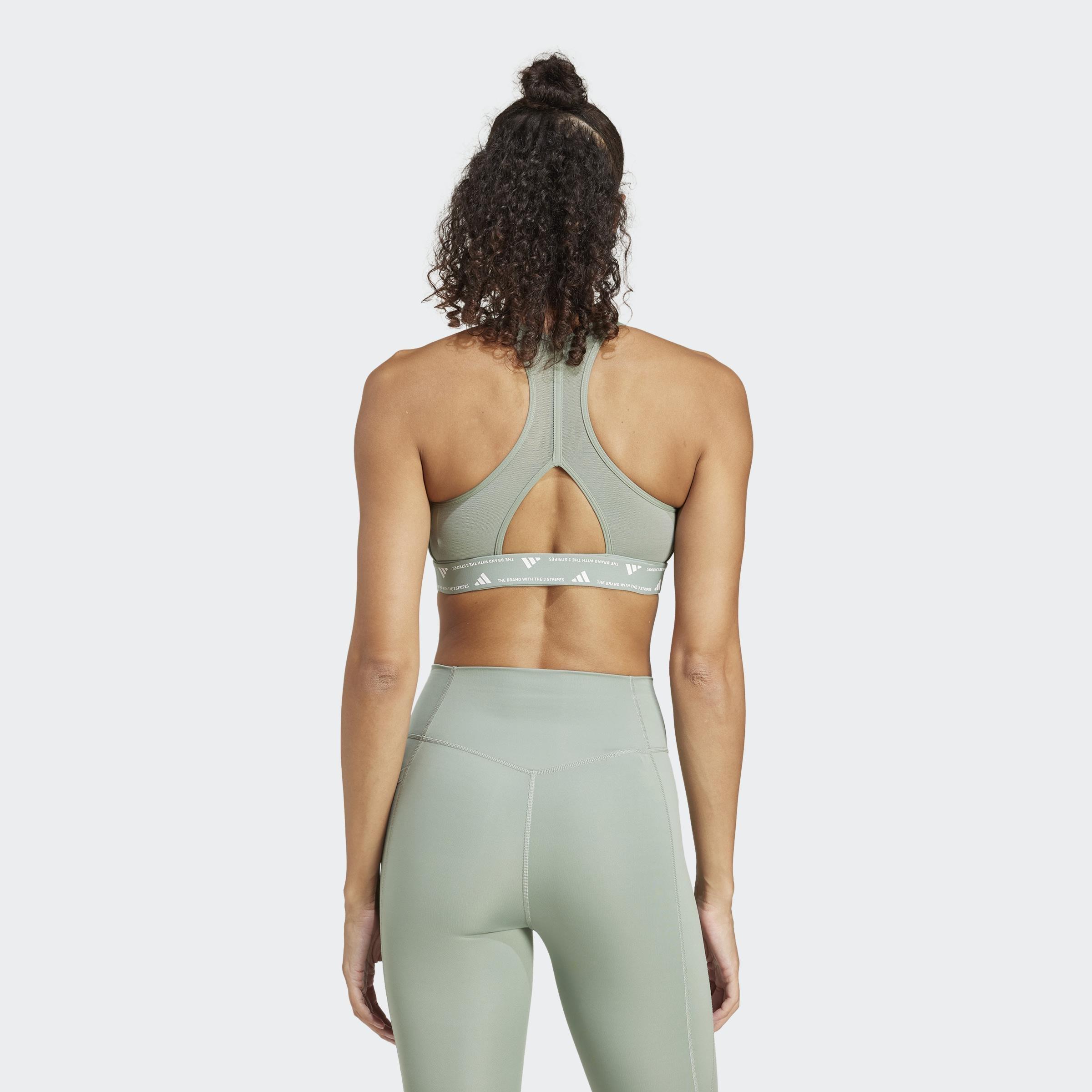Powerreact Training Medium-Support Bra, Green, A901_ONE, large image number 5