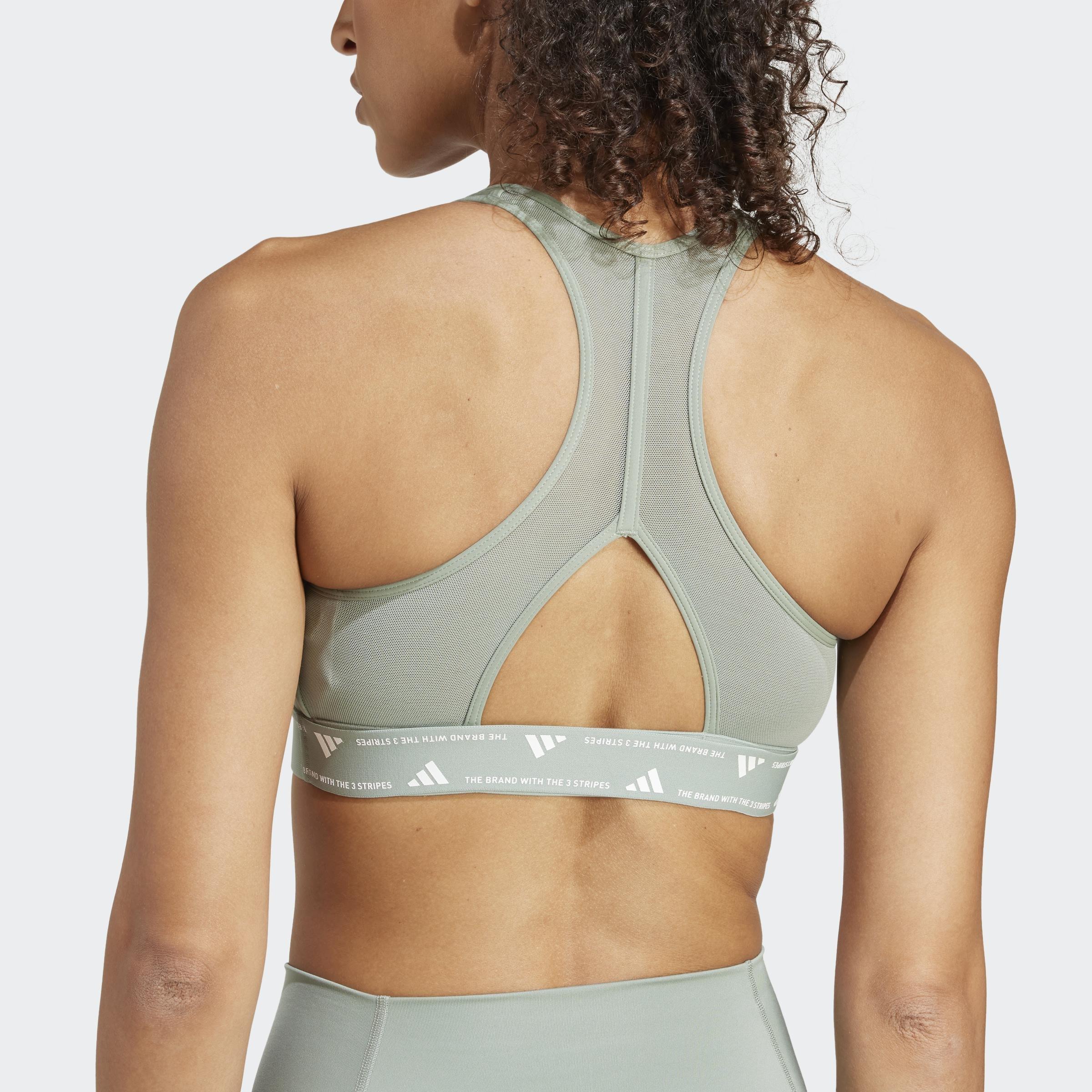 Powerreact Training Medium-Support Bra, Green, A901_ONE, large image number 9