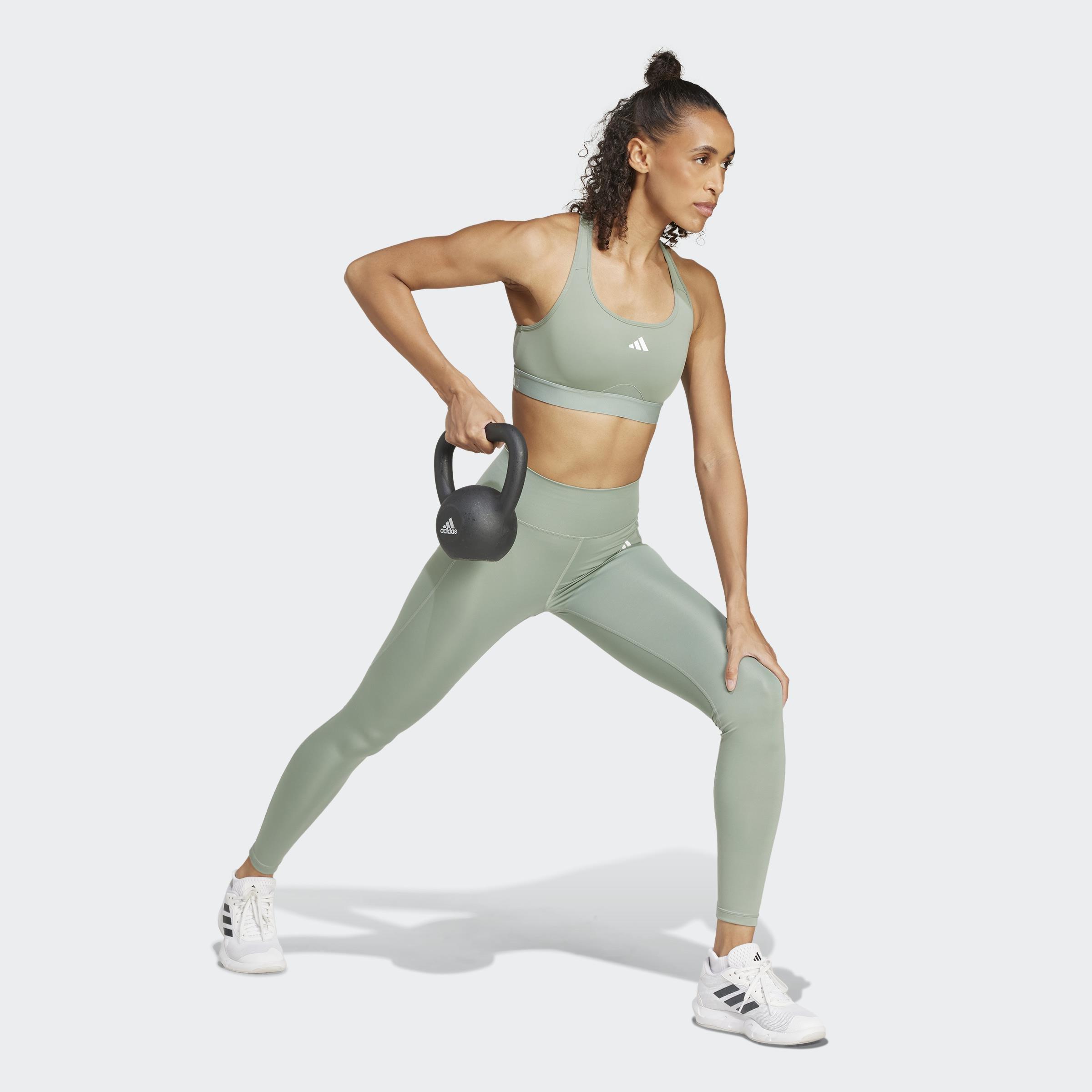 Powerreact Training Medium-Support Bra, Green, A901_ONE, large image number 14