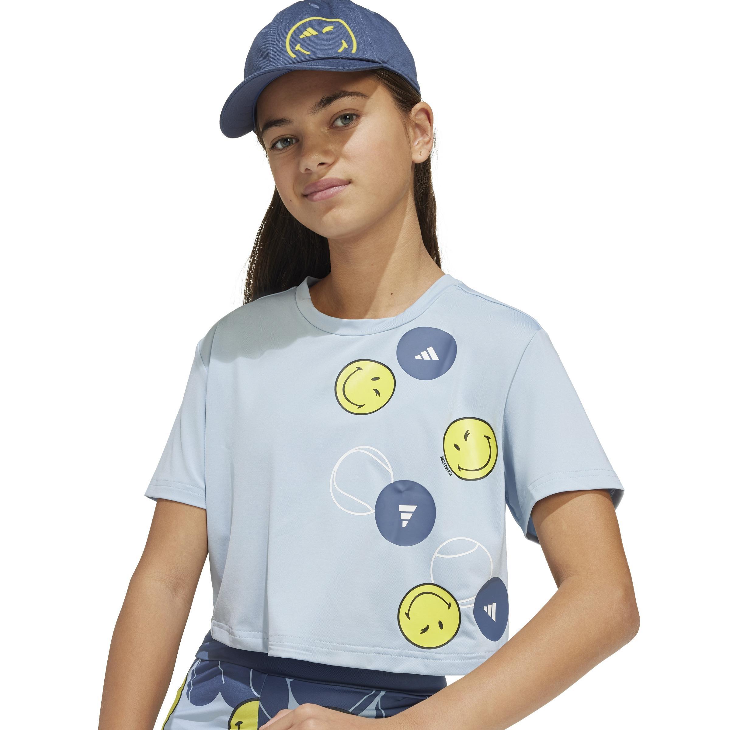 Kids Unisex adidas x Smileyworld Training T-Shirt, Blue, A901_ONE, large image number 4