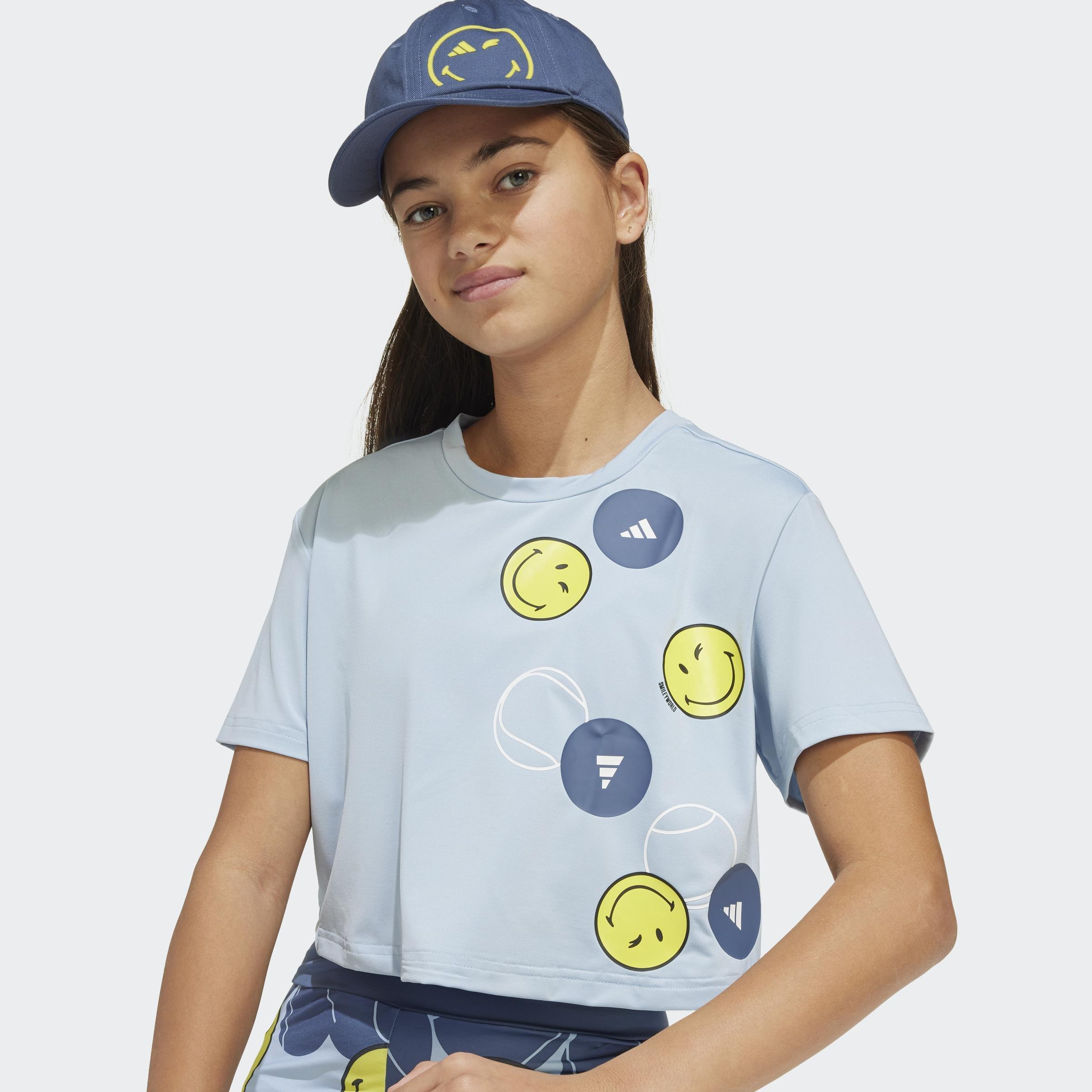 Kids Unisex adidas x Smileyworld Training T-Shirt, Blue, A901_ONE, large image number 7