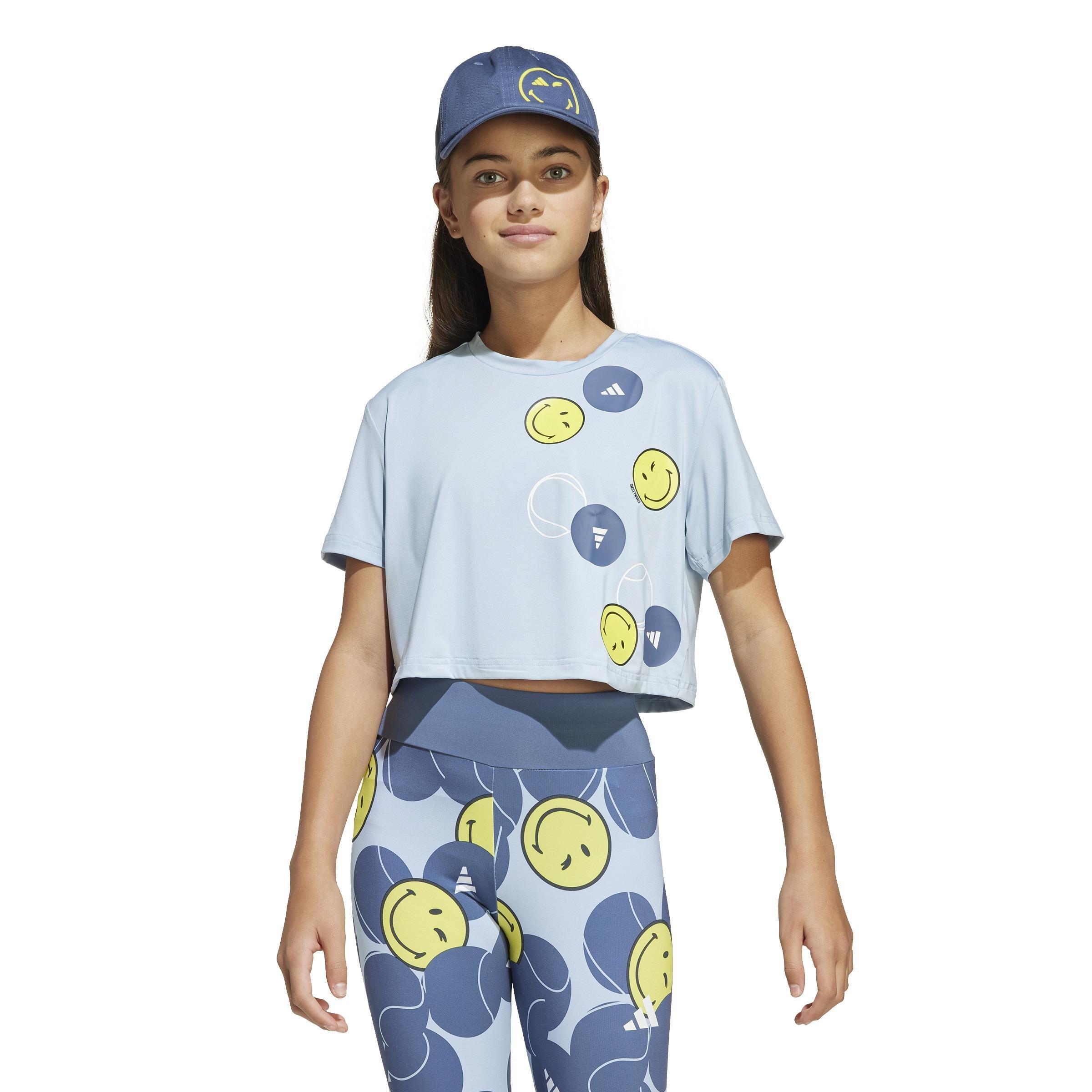 Kids Unisex adidas x Smileyworld Training T-Shirt, Blue, A901_ONE, large image number 9