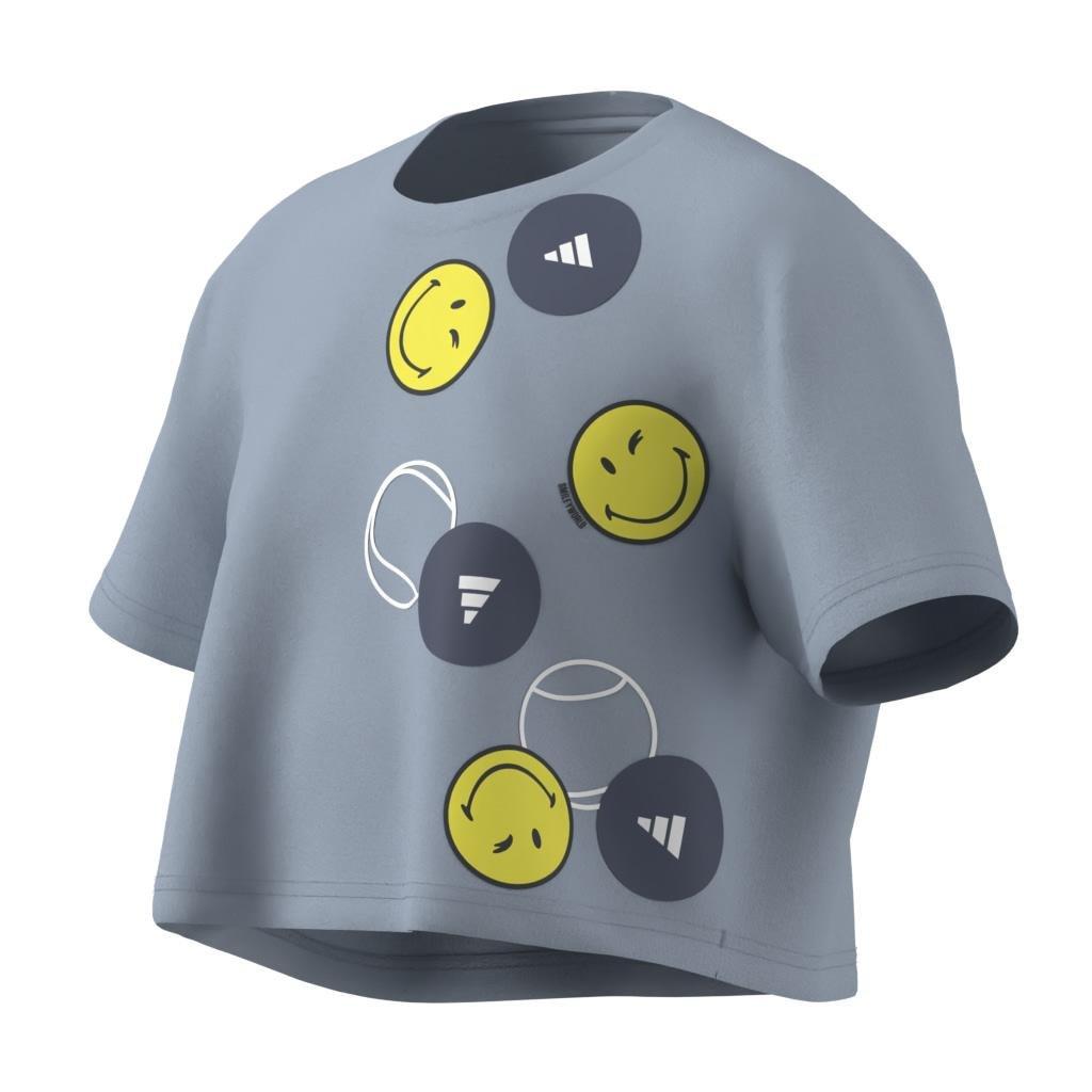 Kids Unisex adidas x Smileyworld Training T-Shirt, Blue, A901_ONE, large image number 12