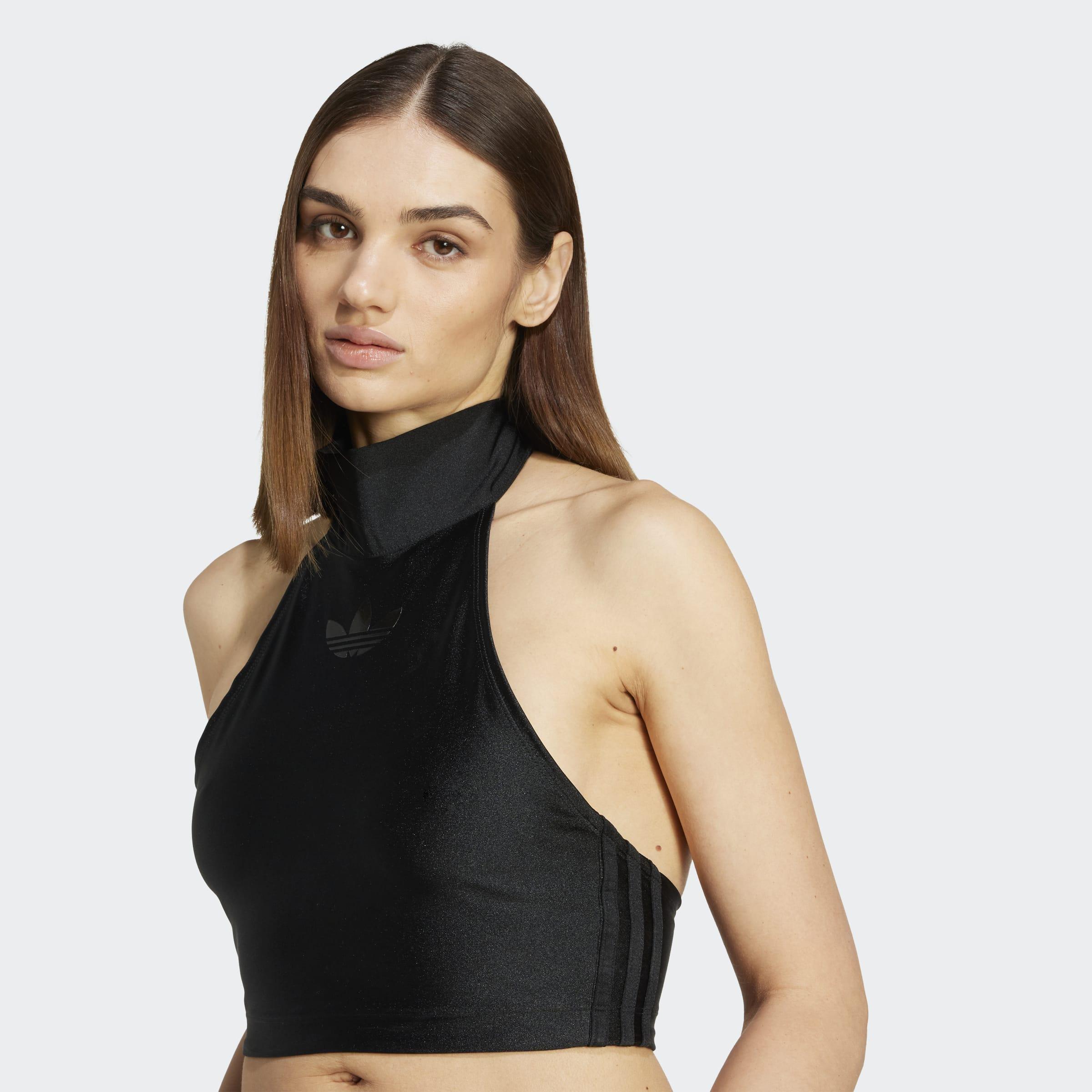 Tie-Neck Crop Top, Black, A901_ONE, large image number 7