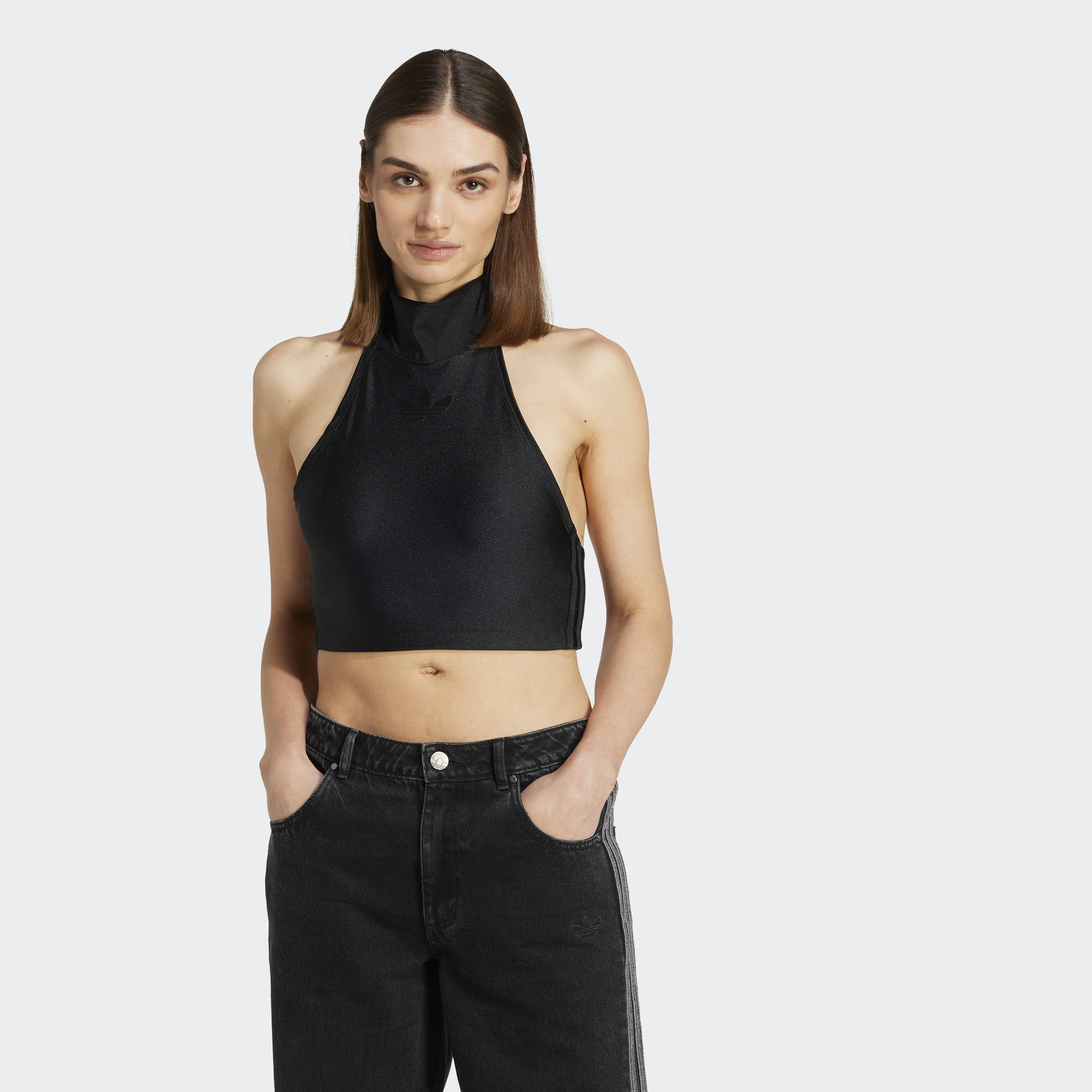 Tie-Neck Crop Top, Black, A901_ONE, large image number 11