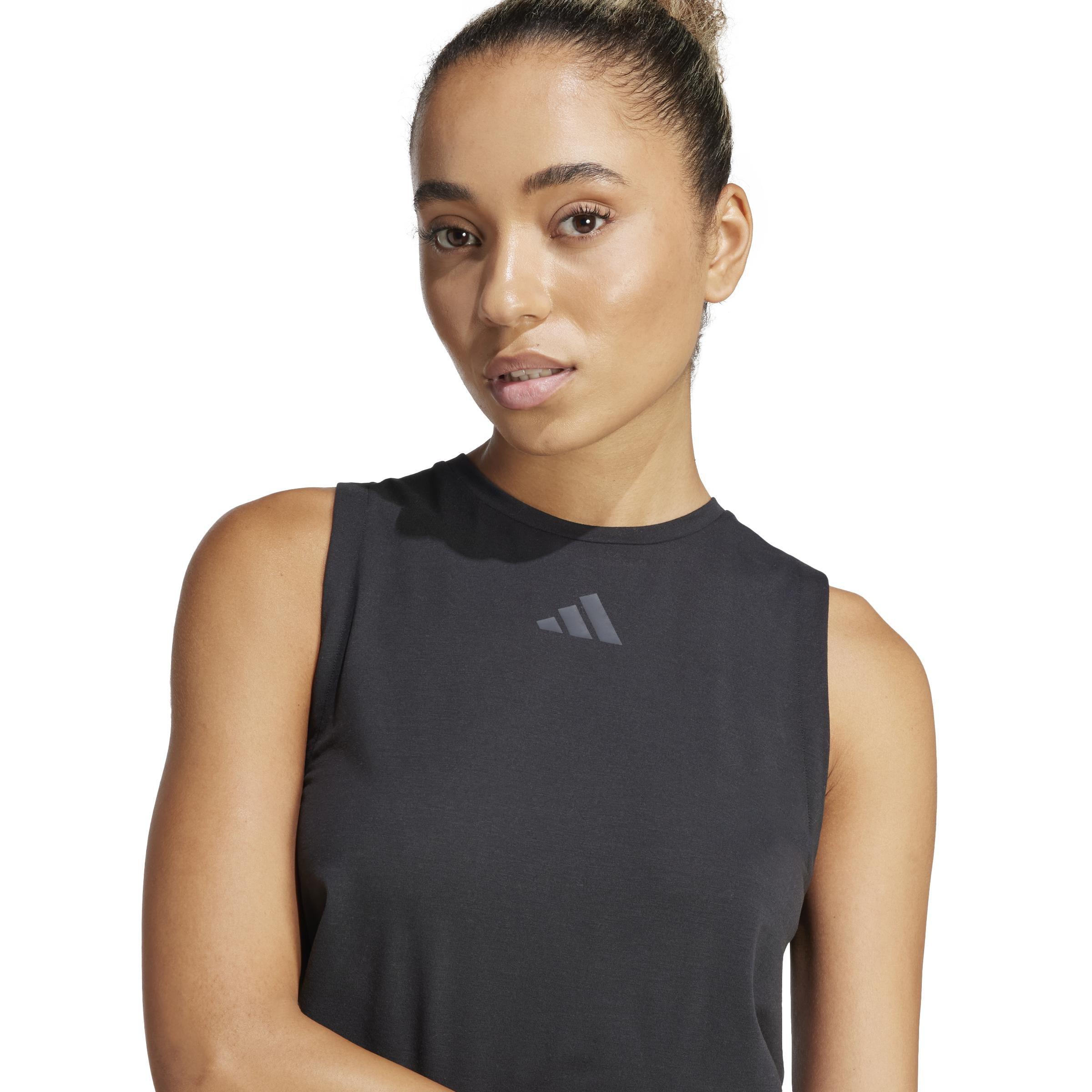 Power 3-Stripes Boxy Tank Top, Black, A901_ONE, large image number 4