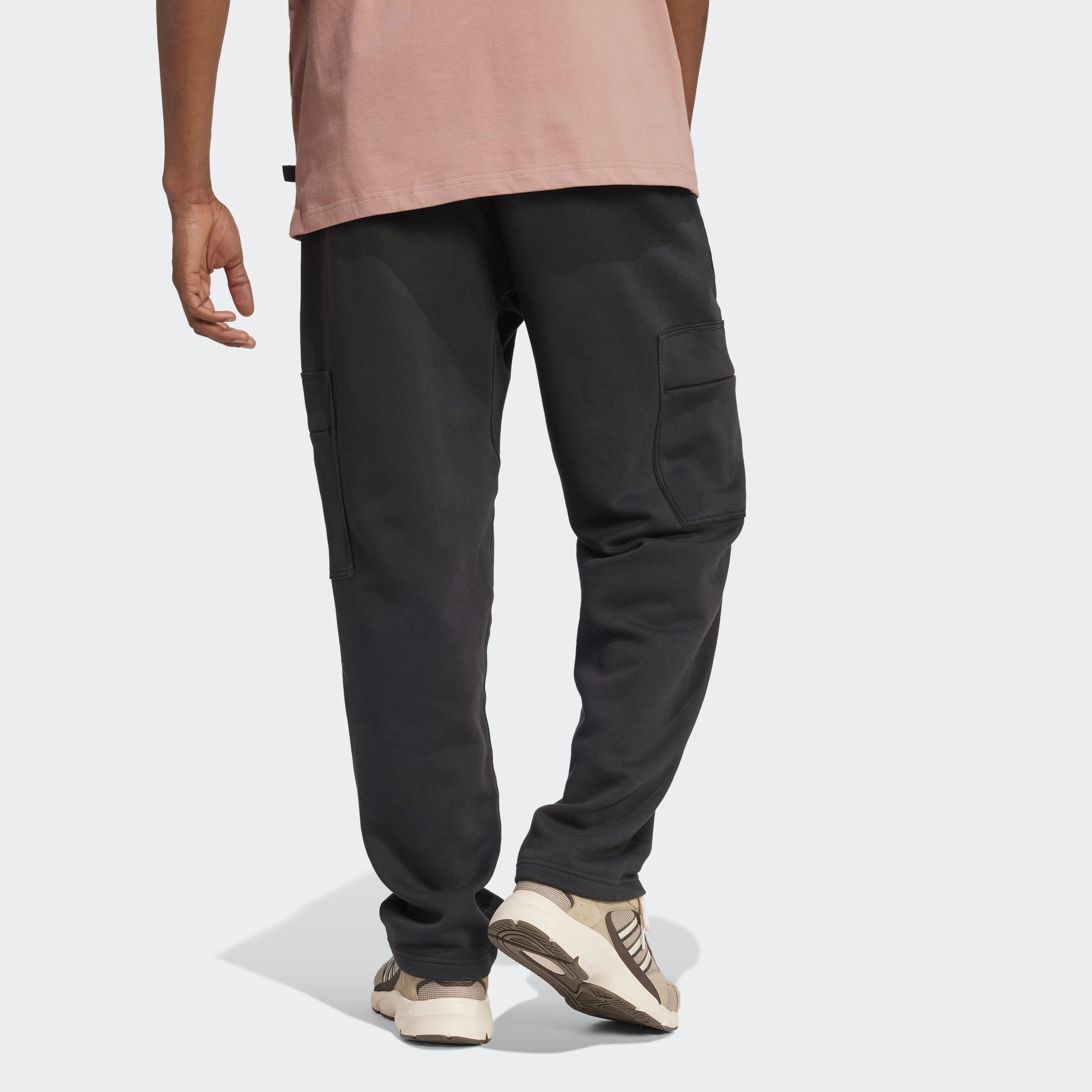 ALL SZN Fleece Graphic Loose Cargo Pants, Black
