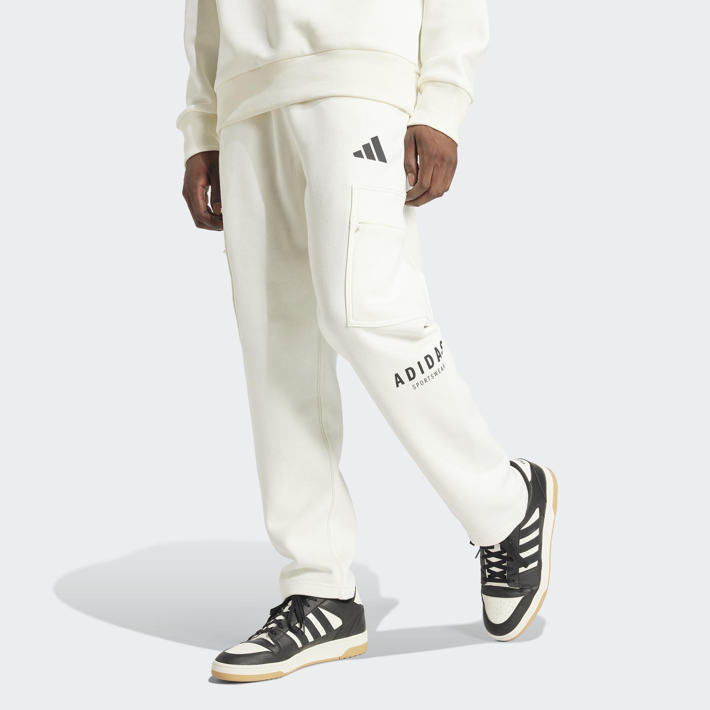 ALL SZN Fleece Graphic Loose Cargo Pants, White, A901_ONE, large image number 5
