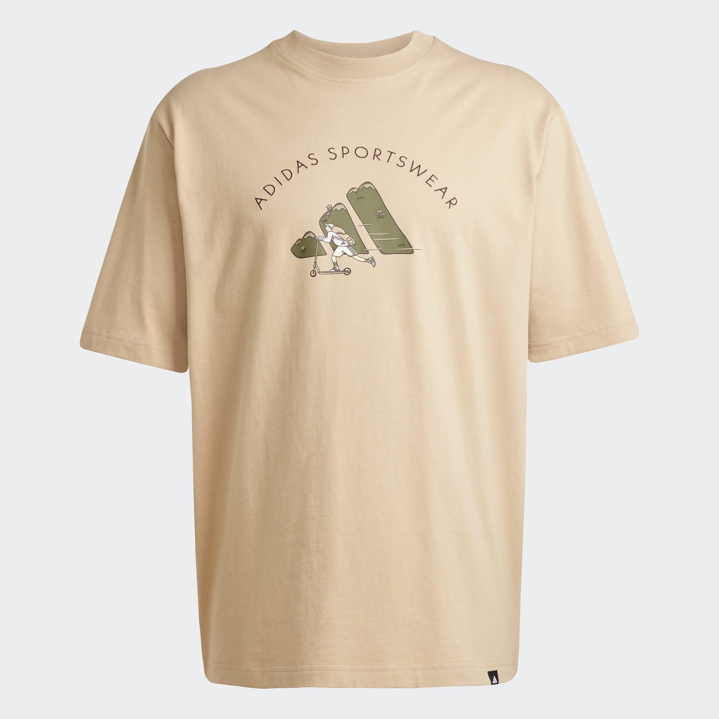 Codes Doodle Scooter Graphic Tee, Brown