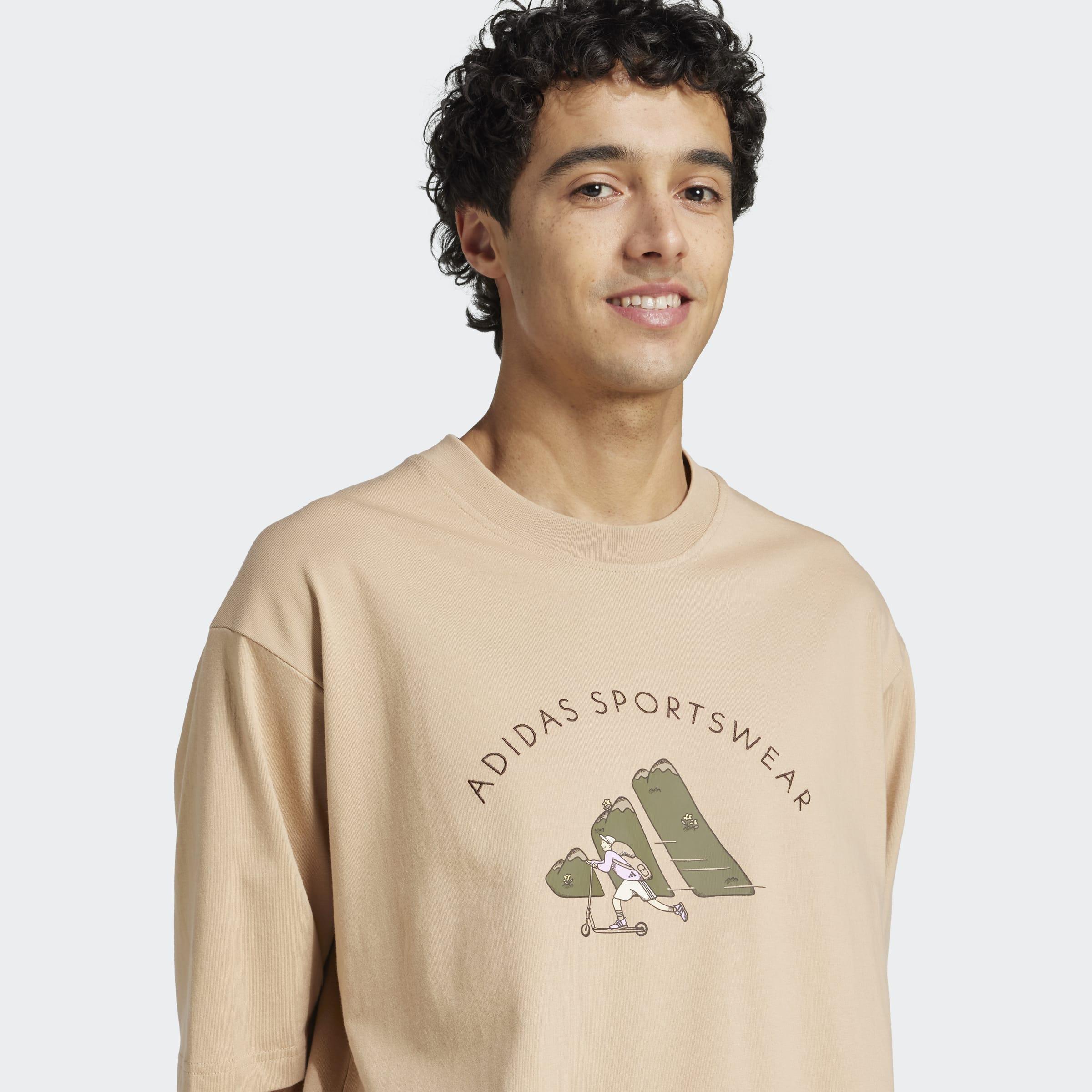 Codes Doodle Scooter Graphic Tee, Brown, A901_ONE, large image number 3