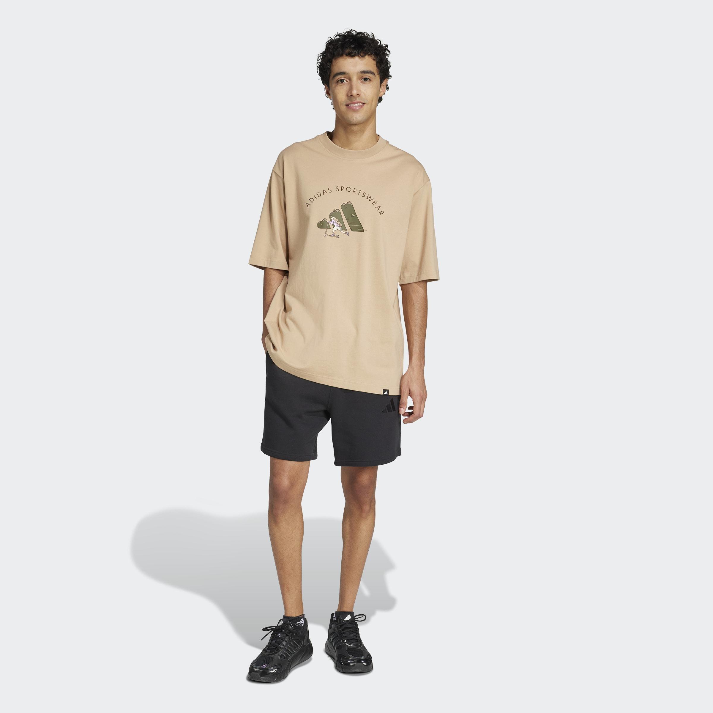Codes Doodle Scooter Graphic Tee, Brown, A901_ONE, large image number 4