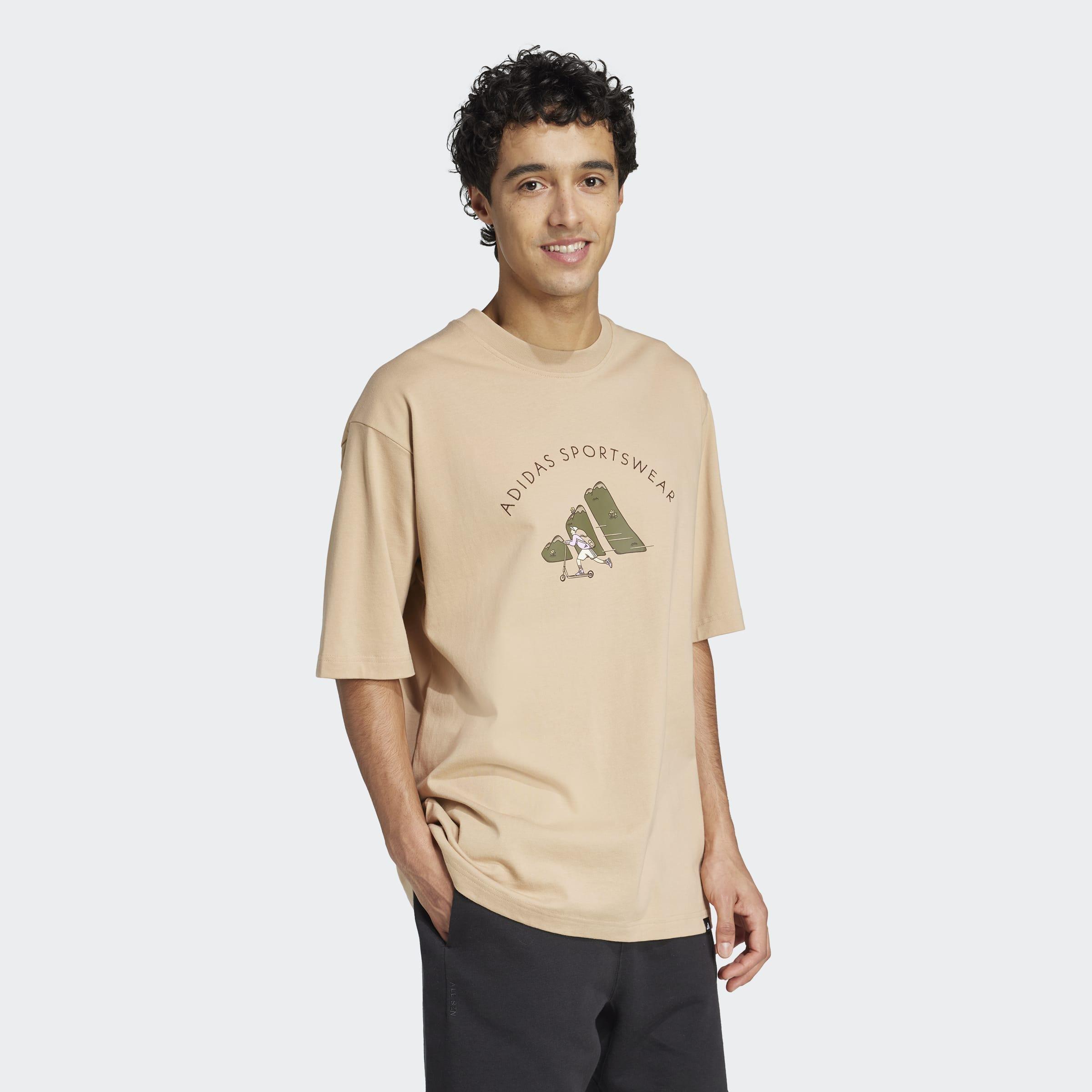 Codes Doodle Scooter Graphic Tee, Brown, A901_ONE, large image number 5