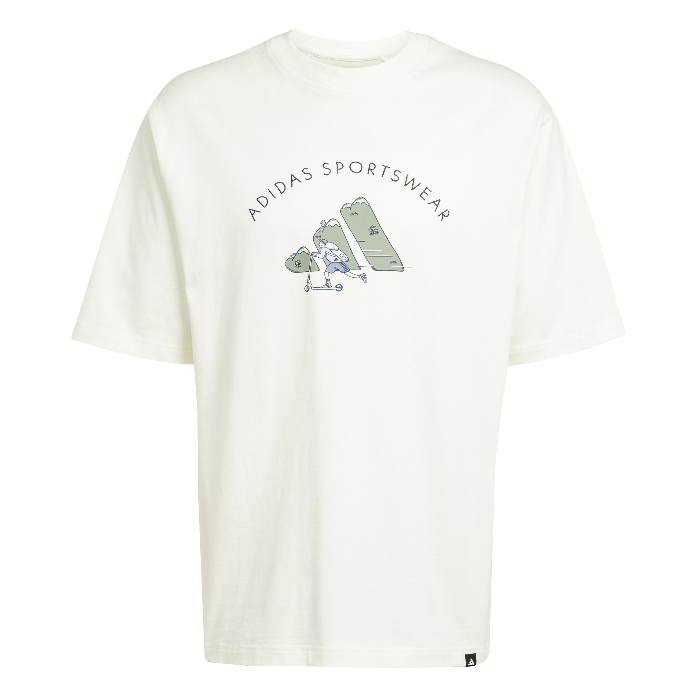 Codes Doodle Scooter Graphic Tee, White, A901_ONE, large image number 0