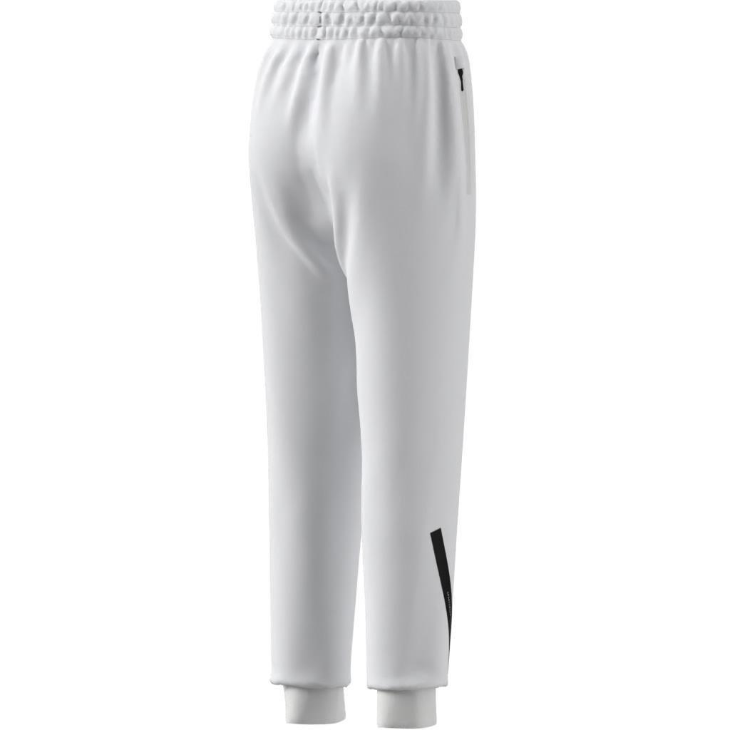 Unisex Kids adidas Z.N.E. Tapered-Leg Tracksuit Bottoms, White, A901_ONE, large image number 7