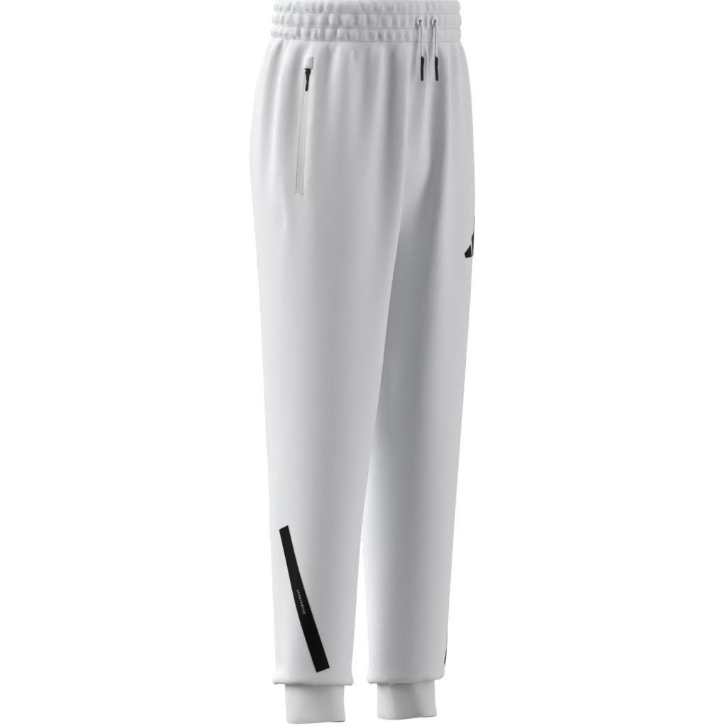 Unisex Kids adidas Z.N.E. Tapered-Leg Tracksuit Bottoms, White, A901_ONE, large image number 10