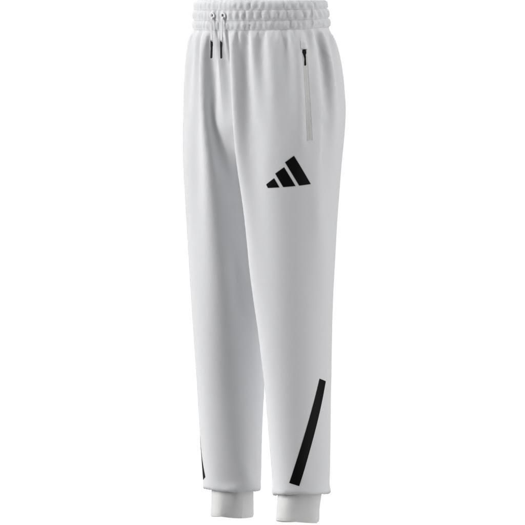 Unisex Kids adidas Z.N.E. Tapered-Leg Tracksuit Bottoms, White, A901_ONE, large image number 12
