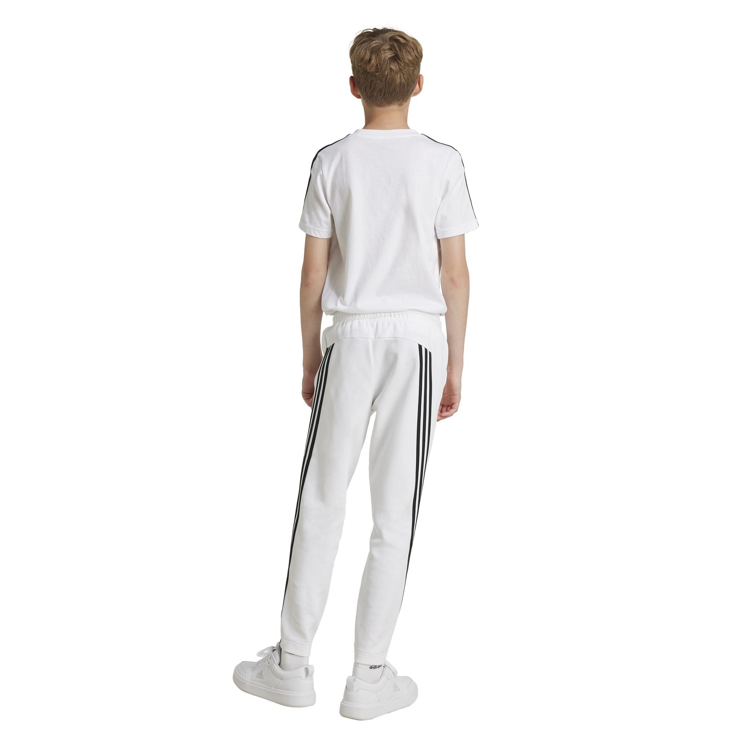 Unisex Kids Future Icons 3-Stripes Ankle-Length Tracksuit Bottoms, White, A901_ONE, large image number 3