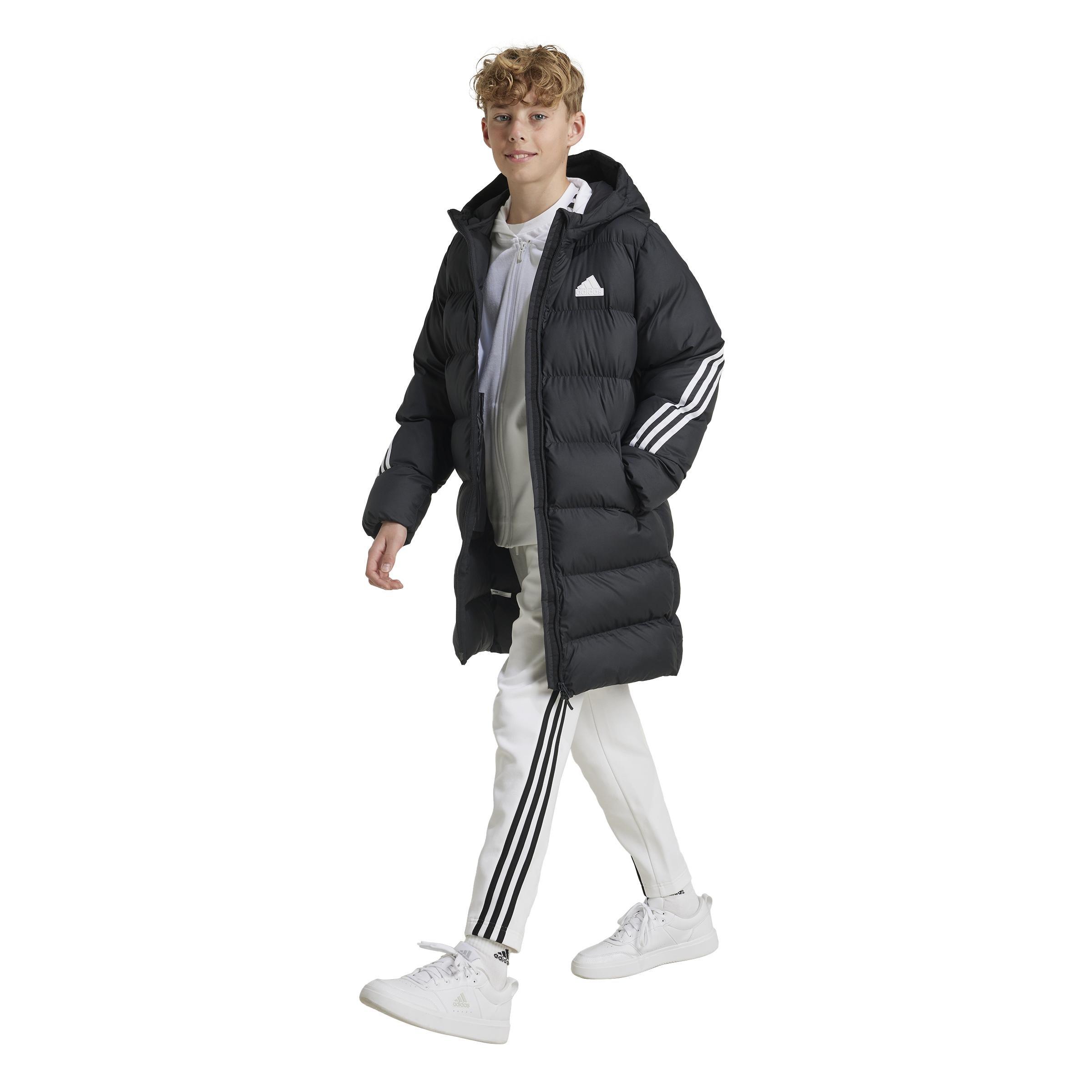 Unisex Kids Future Icons 3-Stripes Ankle-Length Tracksuit Bottoms, White, A901_ONE, large image number 6