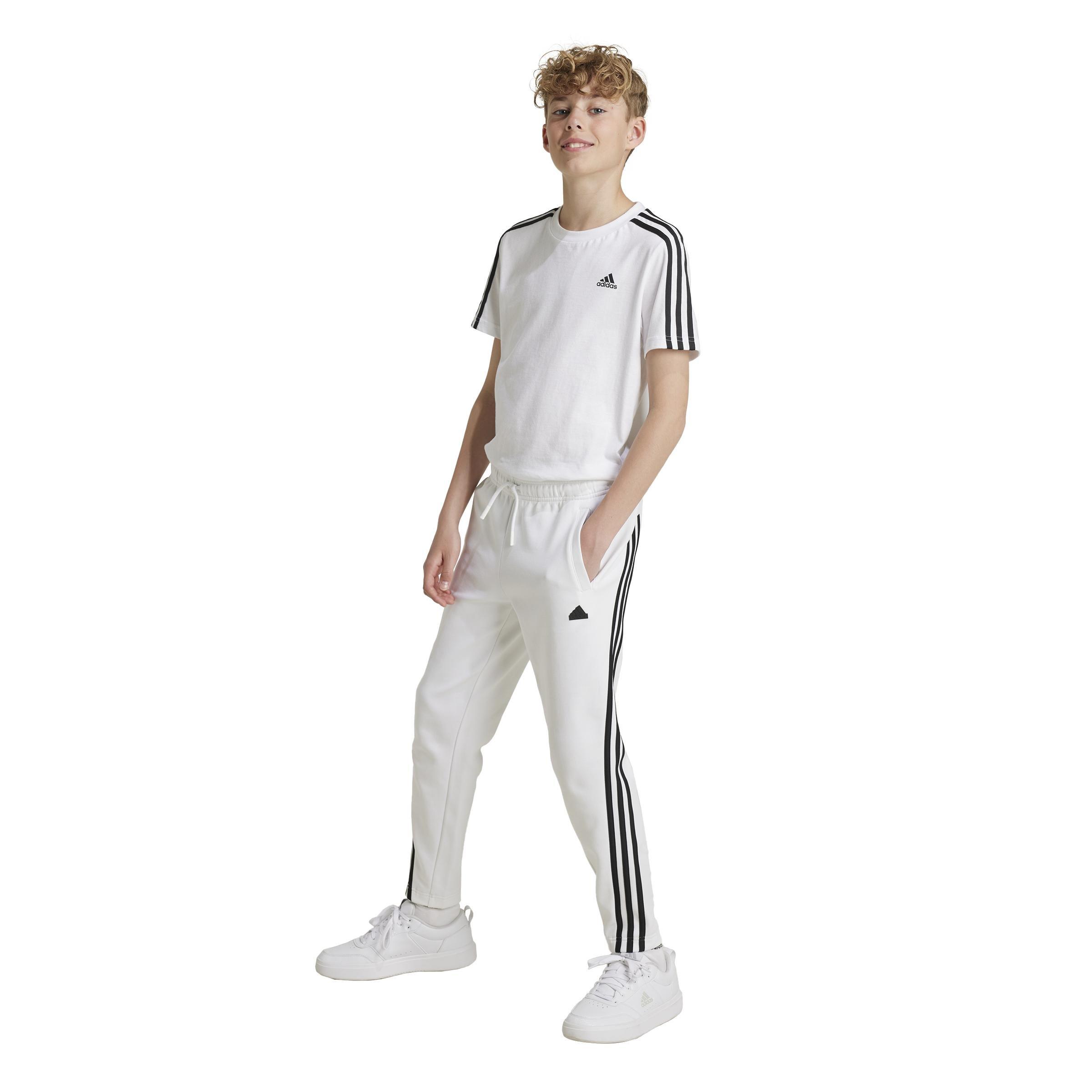 Unisex Kids Future Icons 3-Stripes Ankle-Length Tracksuit Bottoms, White, A901_ONE, large image number 7