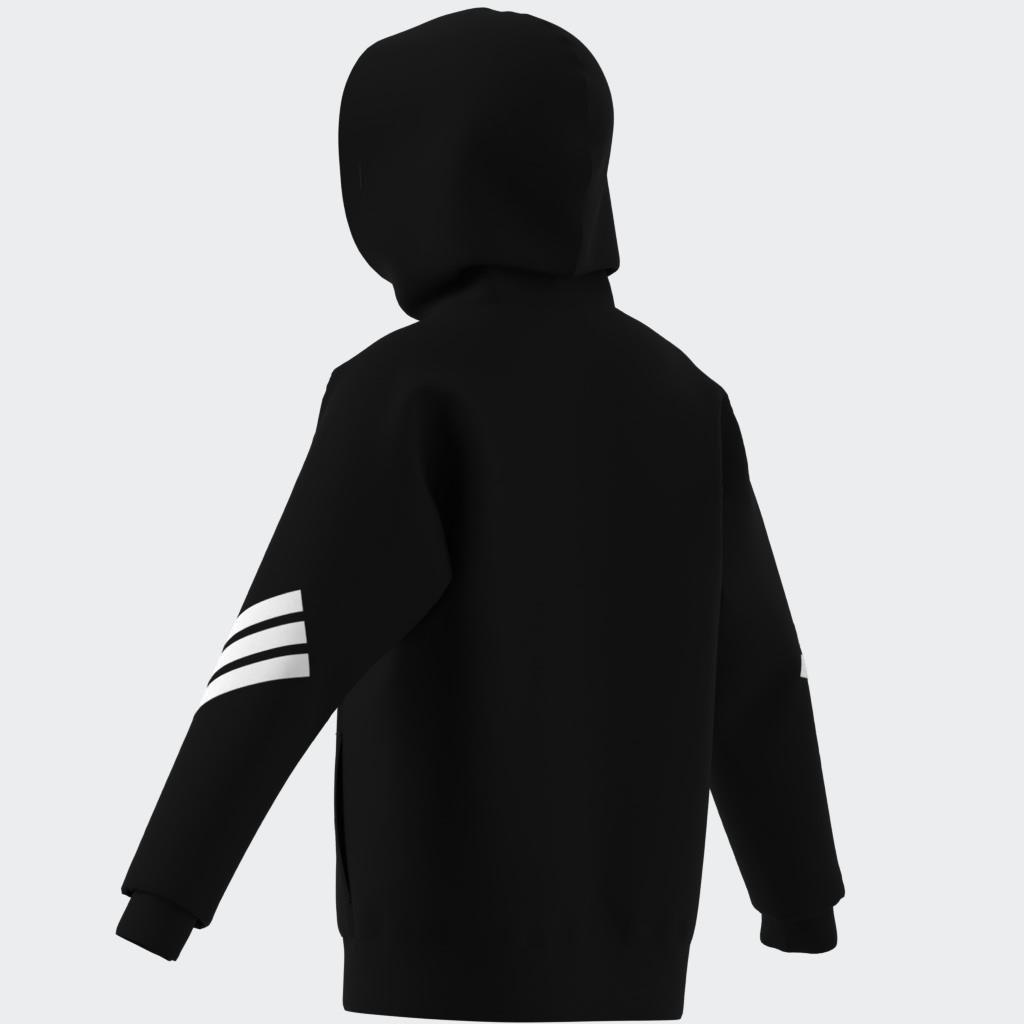 Kids Unisex Future Icons 3-Stripes Full-Zip Hooded Track Jacket, Black, A901_ONE, large image number 8
