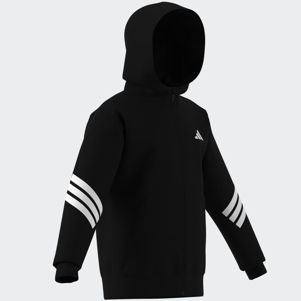 Kids Unisex Future Icons 3-Stripes Full-Zip Hooded Track Jacket, Black, A901_ONE, large image number 12