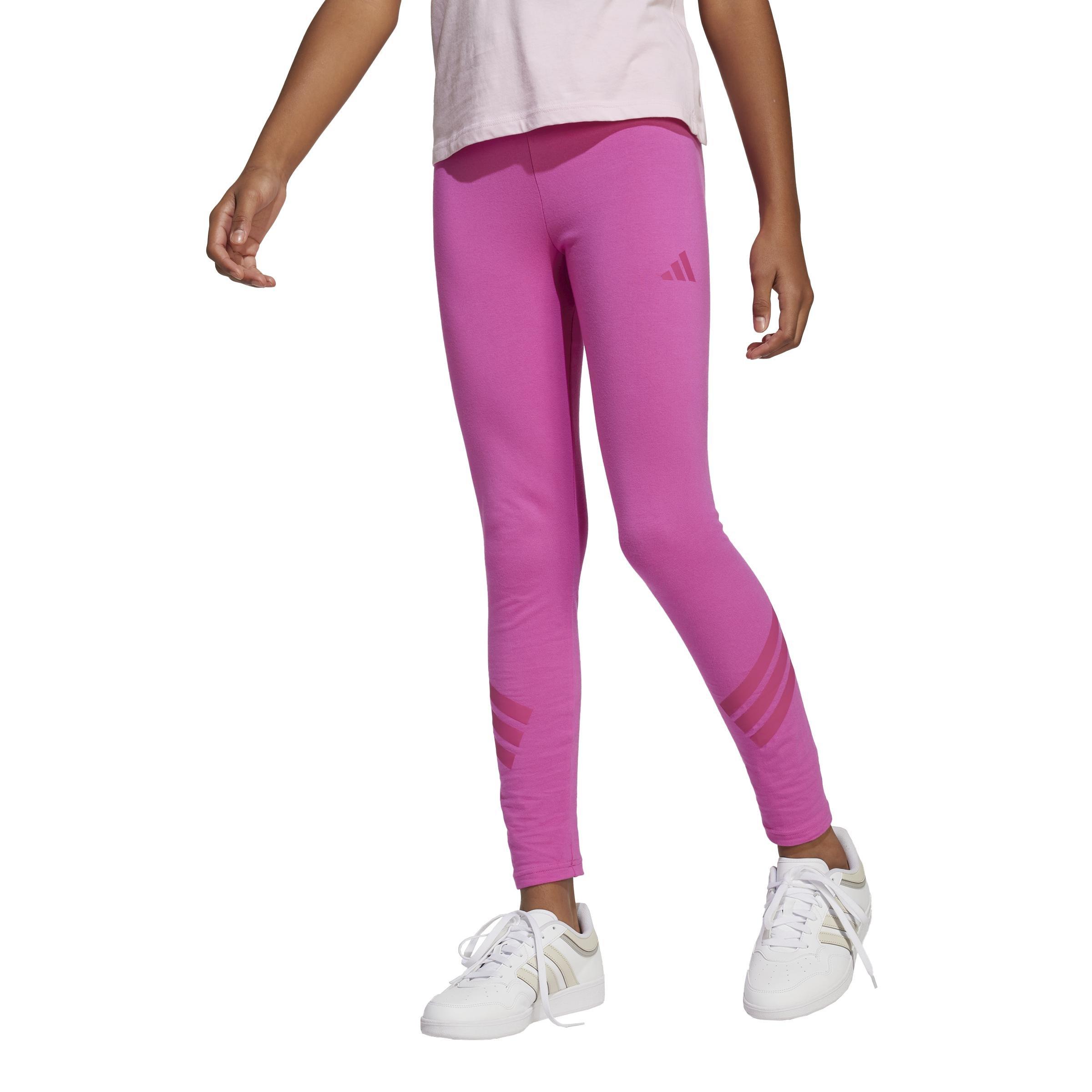 Kids Future Icons 3-Stripes Leggings, Pink, A901_ONE, large image number 9