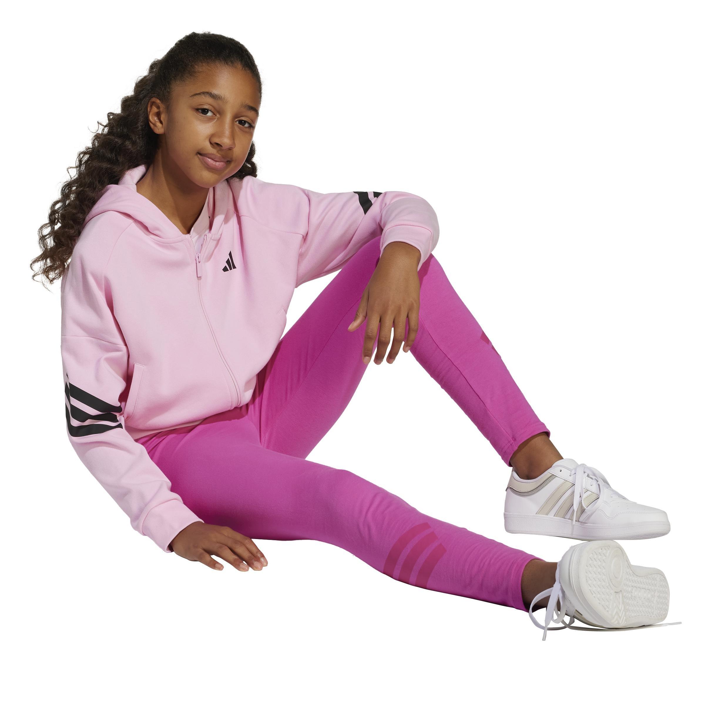 Kids Future Icons 3-Stripes Leggings, Pink, A901_ONE, large image number 10