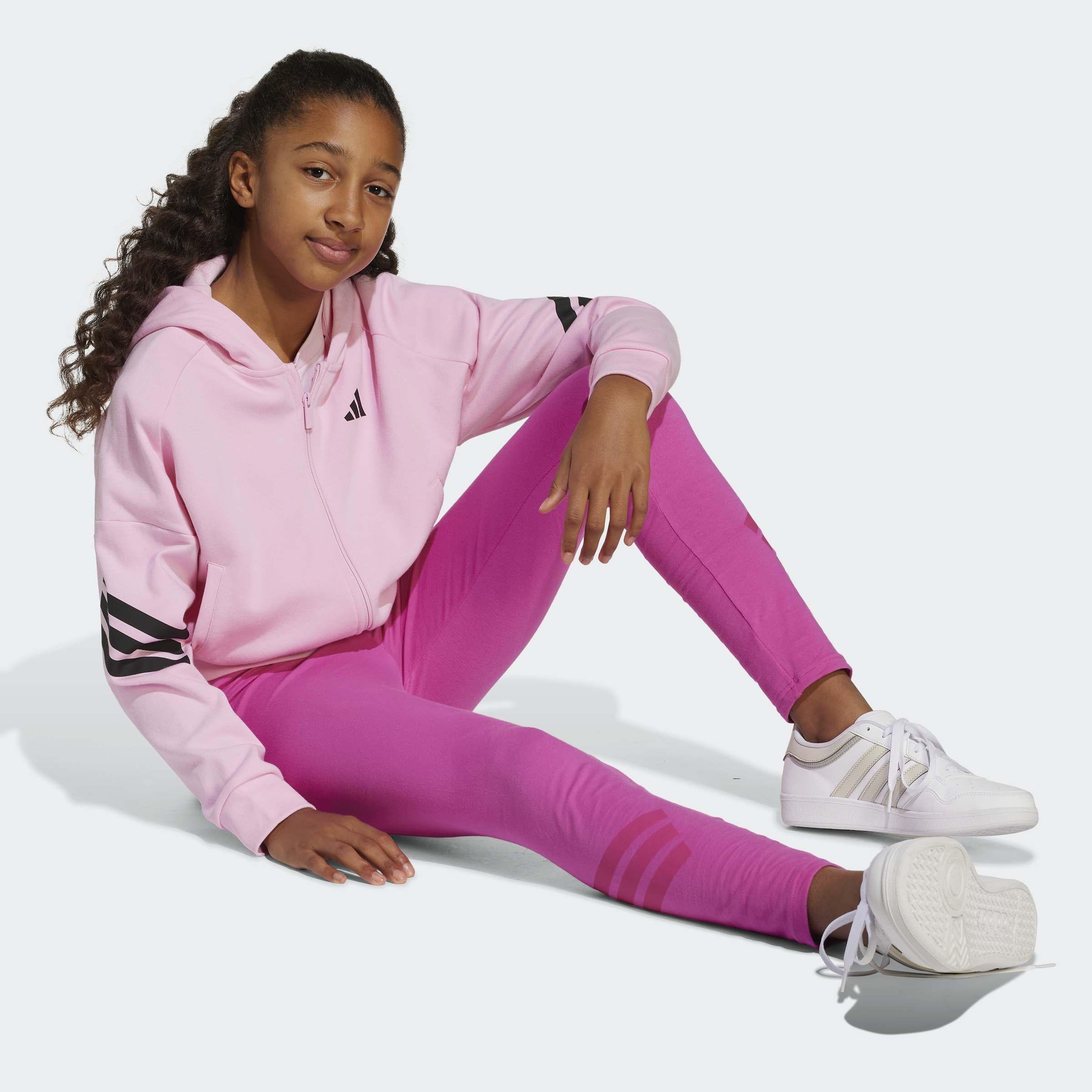 Kids Future Icons 3-Stripes Leggings, Pink, A901_ONE, large image number 11