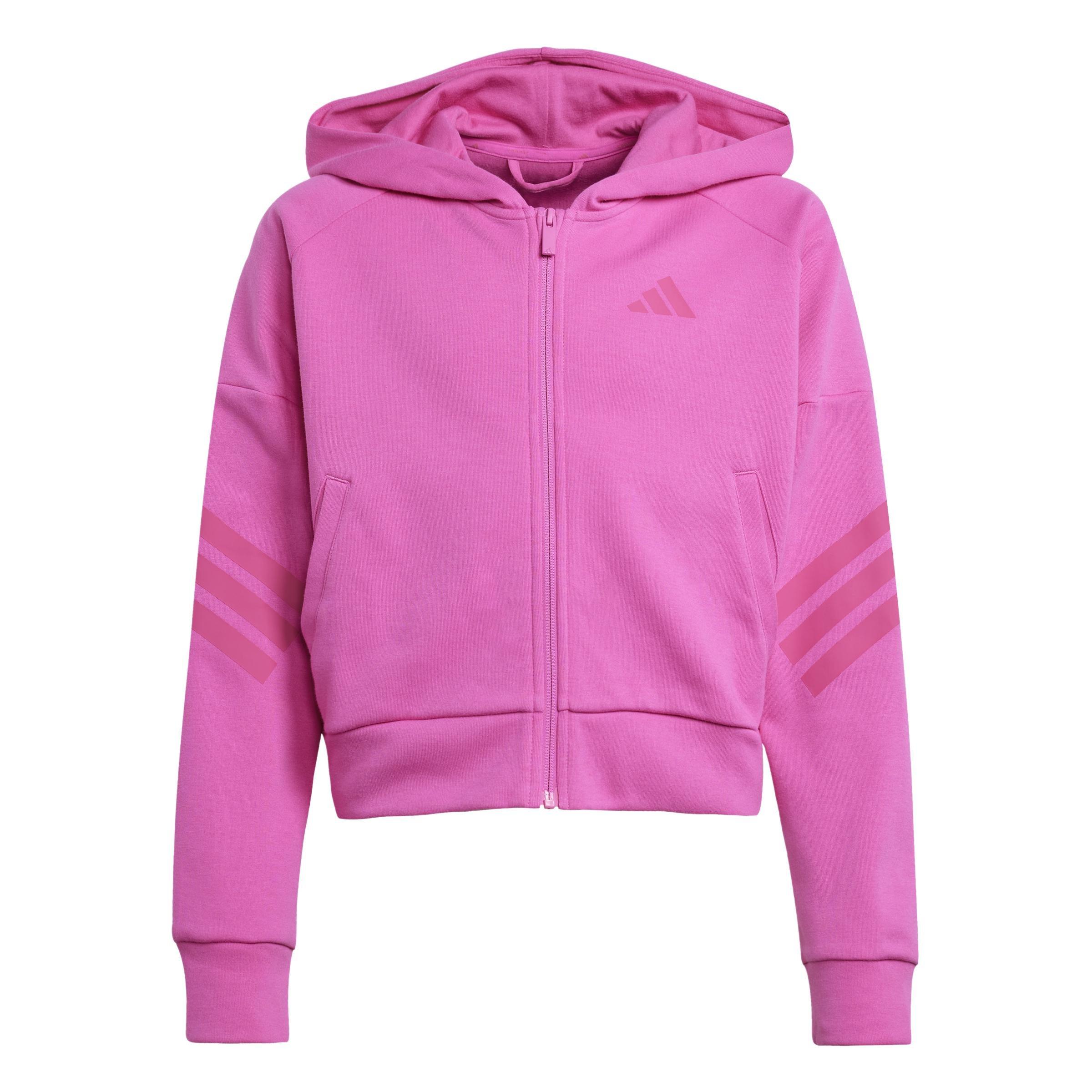 Kids Future Icons 3-Stripes Full-Zip Hooded Track Jacket, Pink