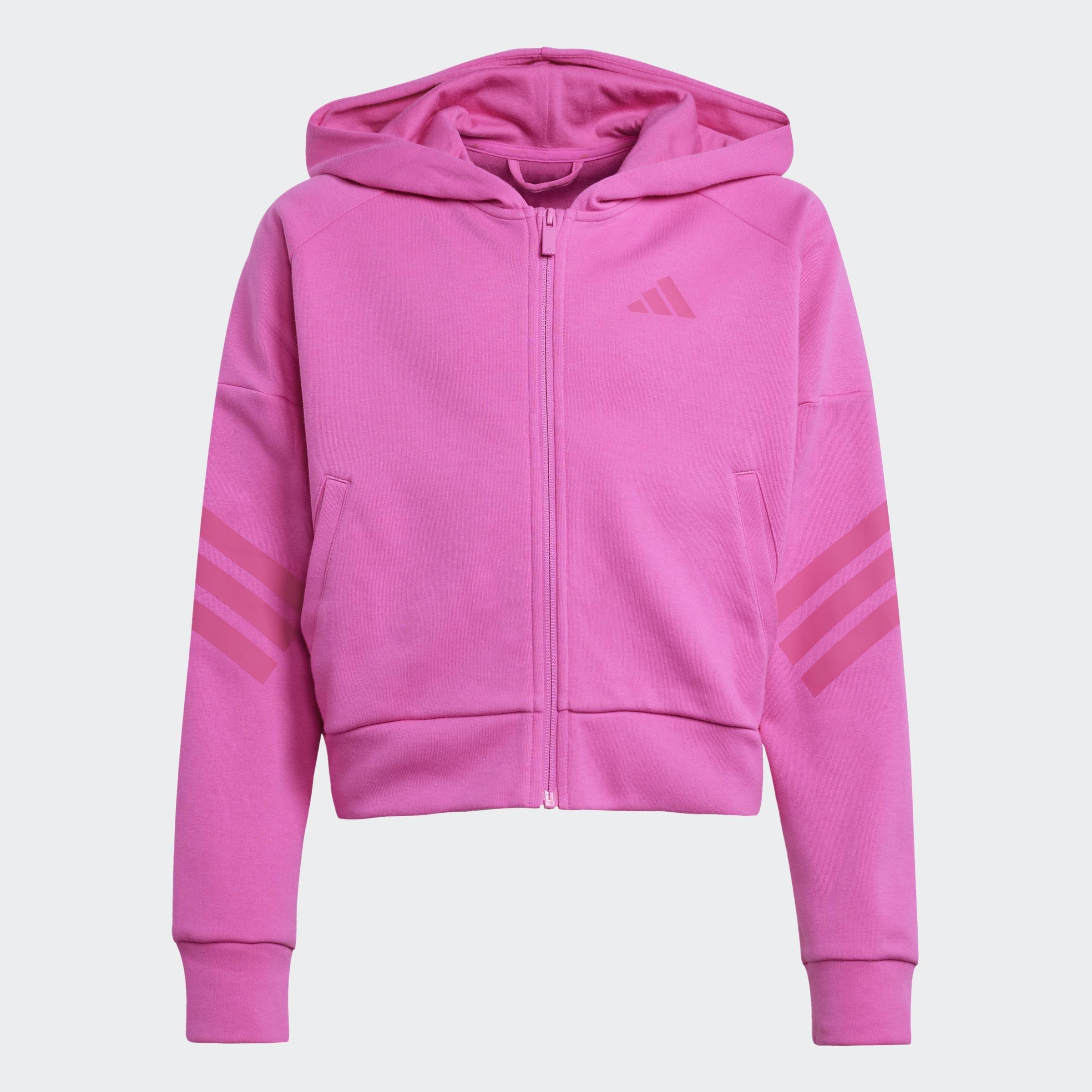 Kids Future Icons 3-Stripes Full-Zip Hooded Track Jacket, Pink