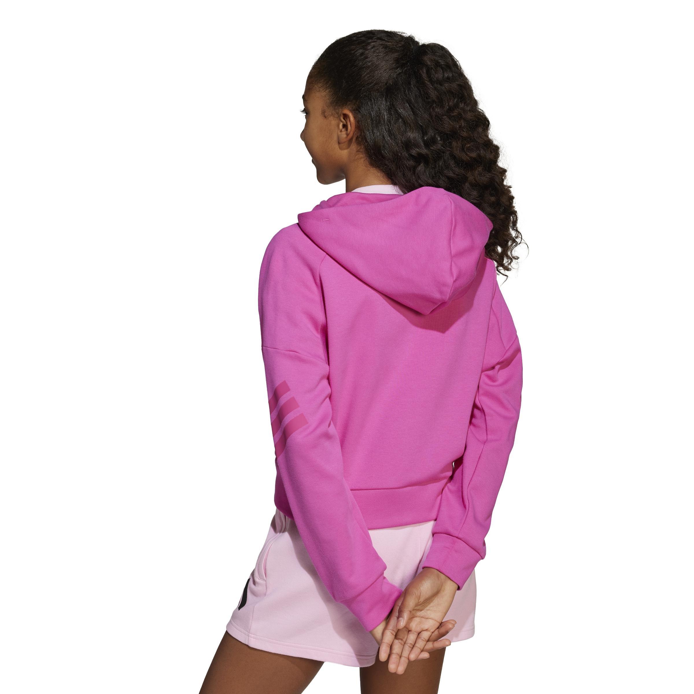 Kids Future Icons 3-Stripes Full-Zip Hooded Track Jacket, Pink, A901_ONE, large image number 2