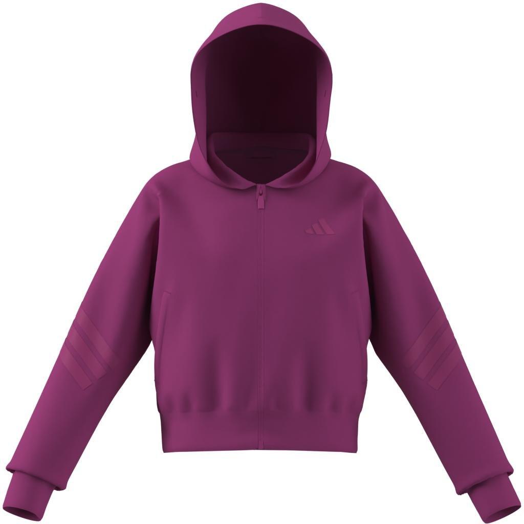 Kids Future Icons 3-Stripes Full-Zip Hooded Track Jacket, Pink, A901_ONE, large image number 8