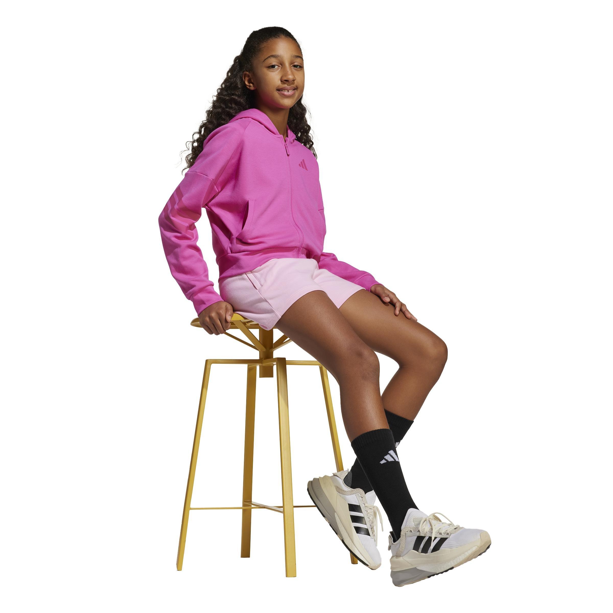 Kids Future Icons 3-Stripes Full-Zip Hooded Track Jacket, Pink, A901_ONE, large image number 10