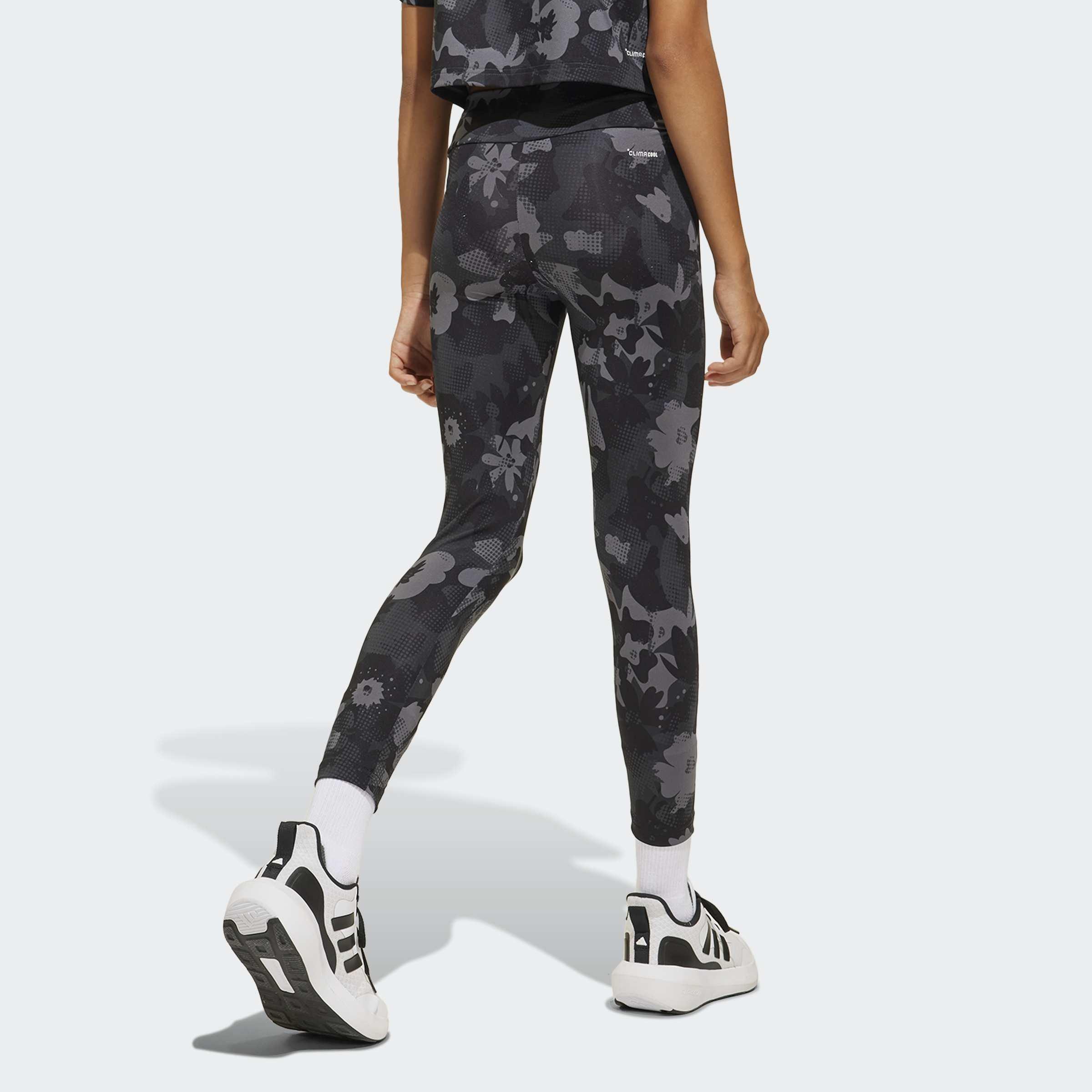 Kids Train Essentials Flower Print Leggings, Grey, A901_ONE, large image number 3