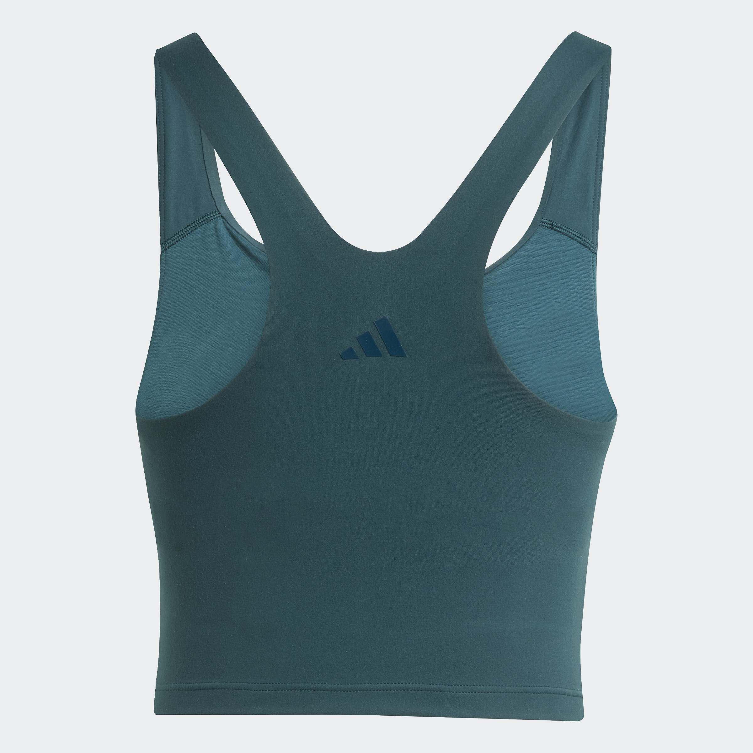 Adidas All Me Medium Support Bra Tank Top, Green, A901_ONE, large image number 2