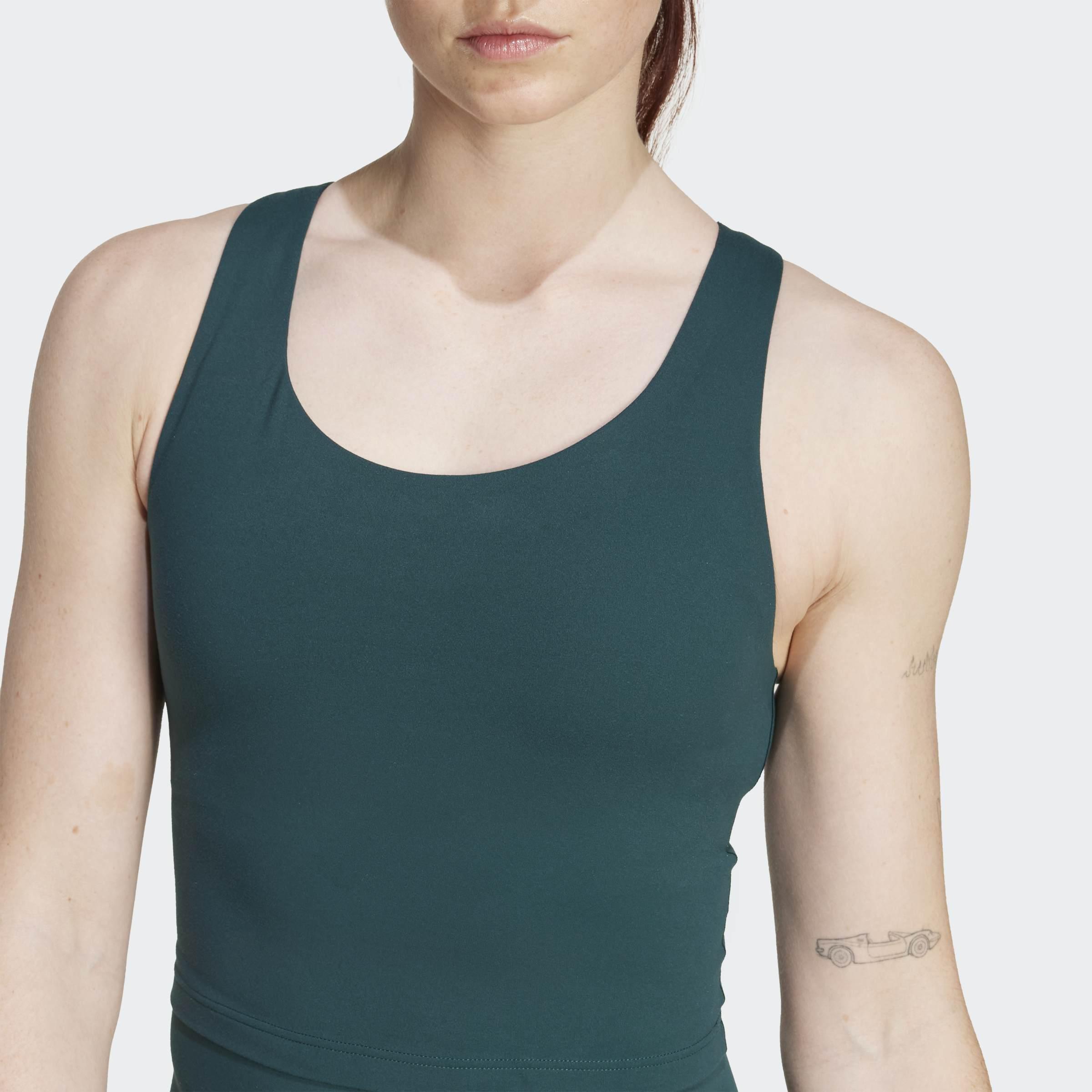 Adidas All Me Medium Support Bra Tank Top, Green, A901_ONE, large image number 4