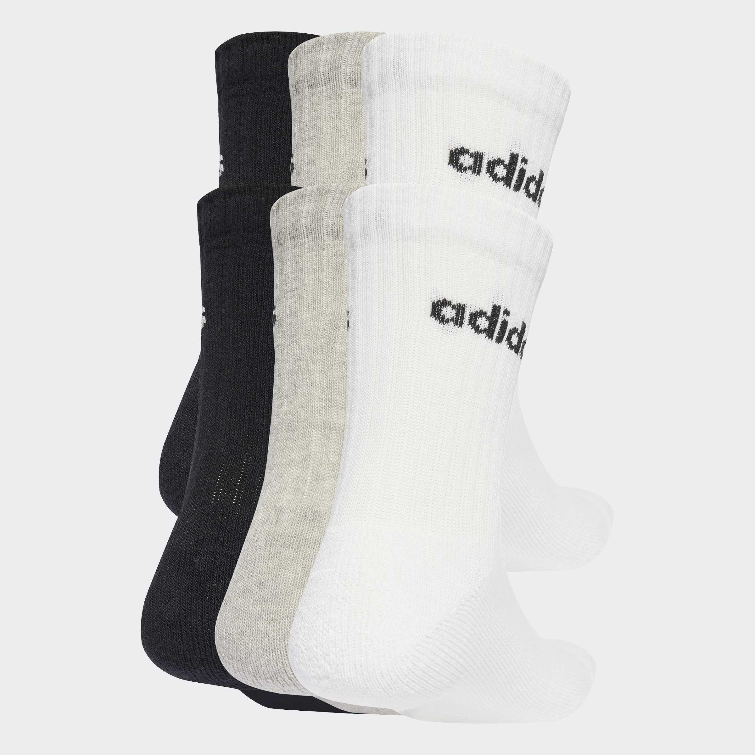 Unisex Linear Crew Socks Cushioned Socks 6 Pair Pack, Multicolour, A901_ONE, large image number 0