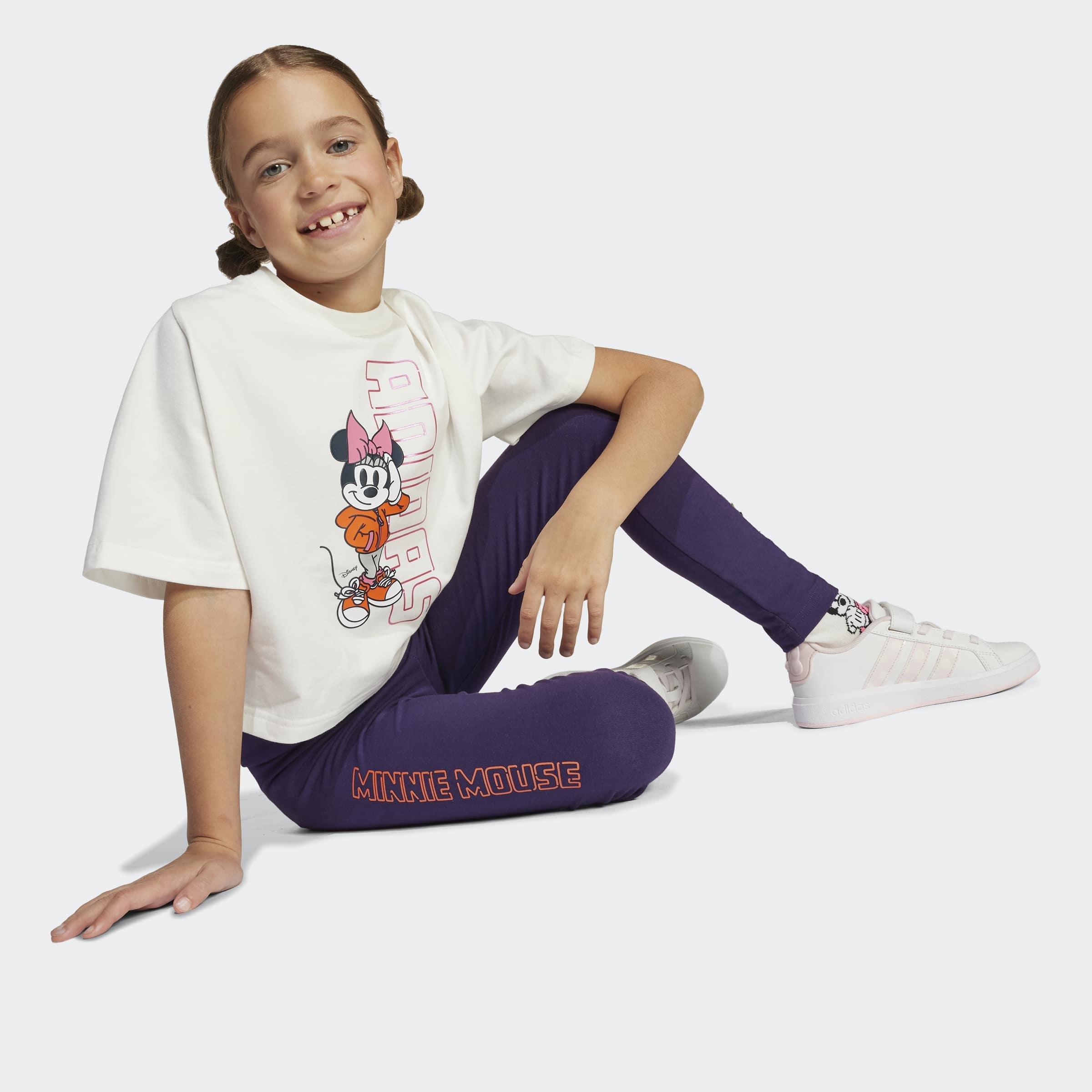 Kids adidas Disney Minnie Mouse Leggings, Purple, A901_ONE, large image number 2