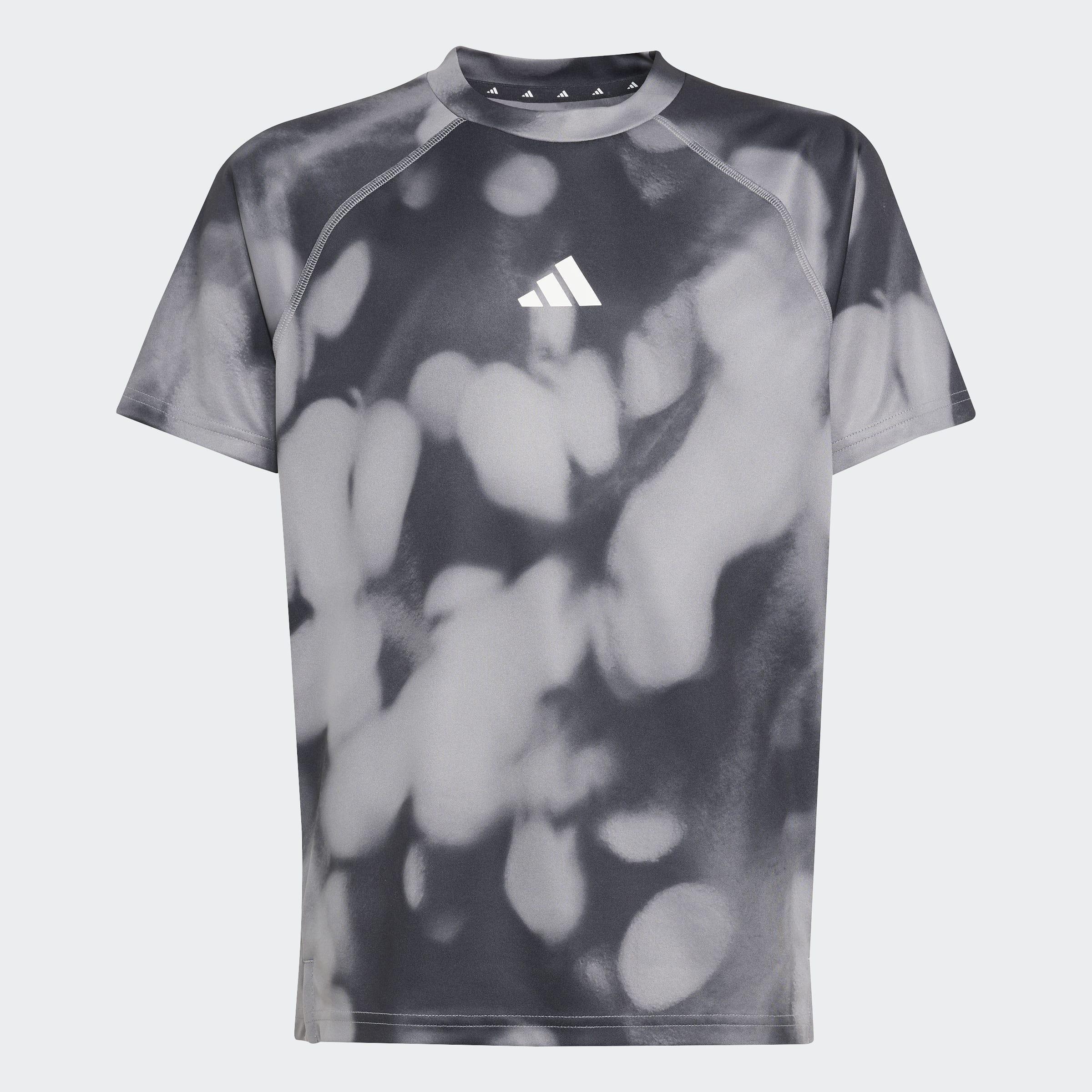 Kids Training T-Shirt With Allover Graphic, Grey