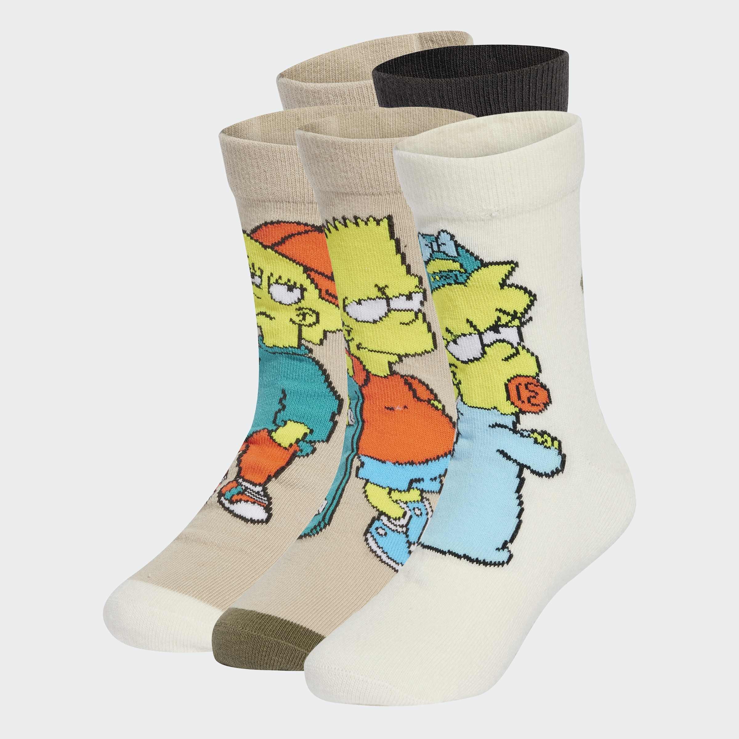 Kids Unisex Adidas The Simpsons Socks, Multicolour, A901_ONE, large image number 3