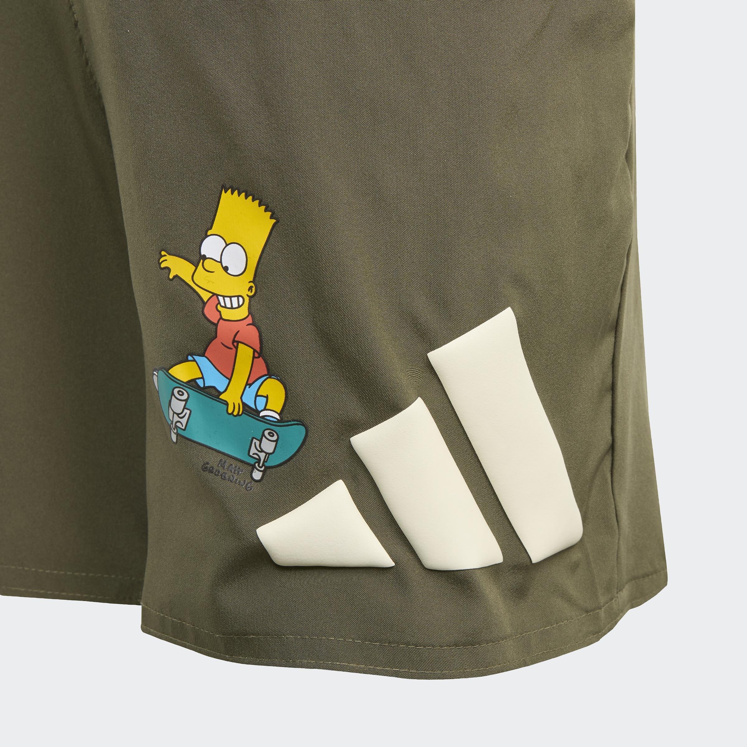 Kids Adidas The Simpsons Swim Shorts, Green, A901_ONE, large image number 3