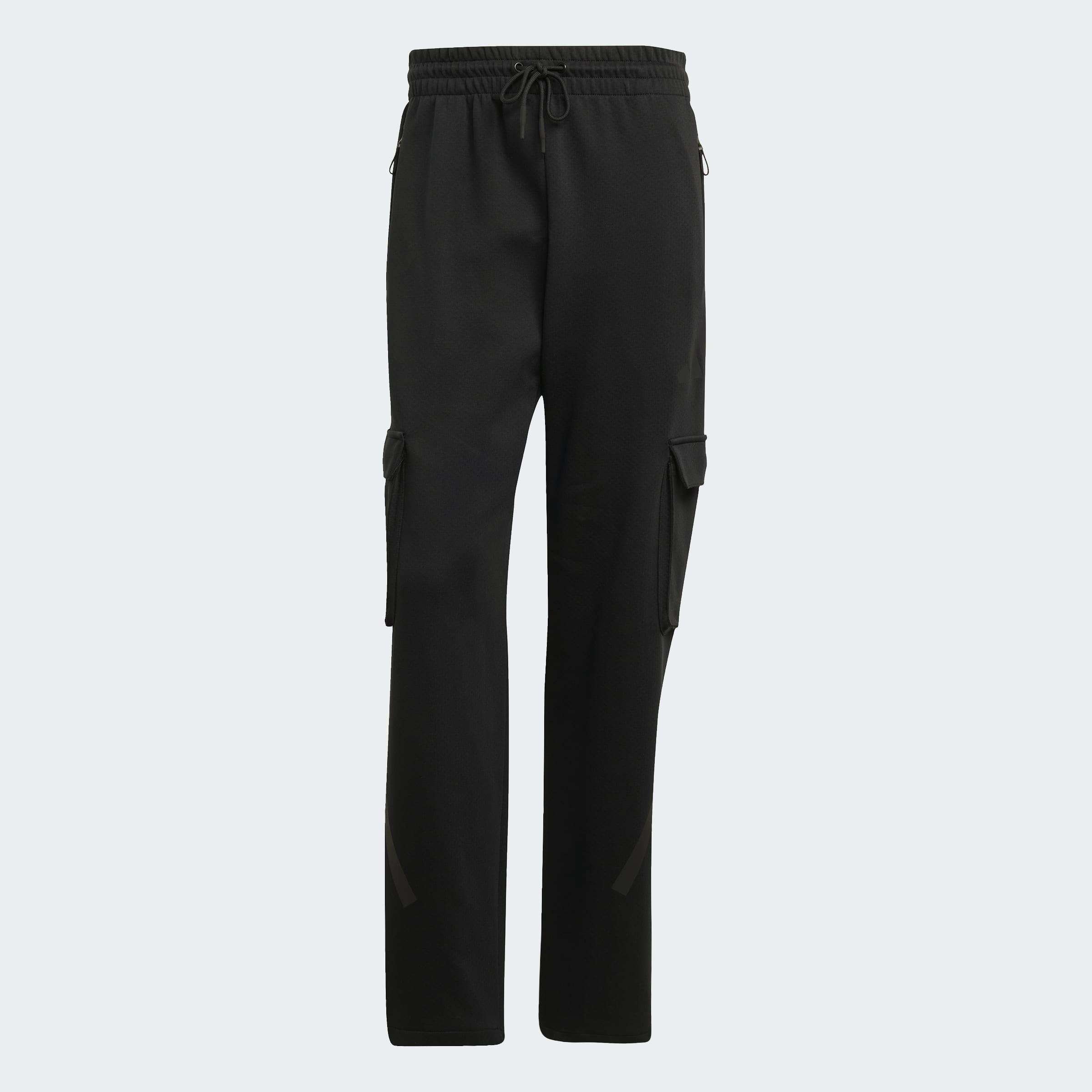 Adidas Z.N.E. Open-Hem Cargo Tracksuit Bottoms, Black